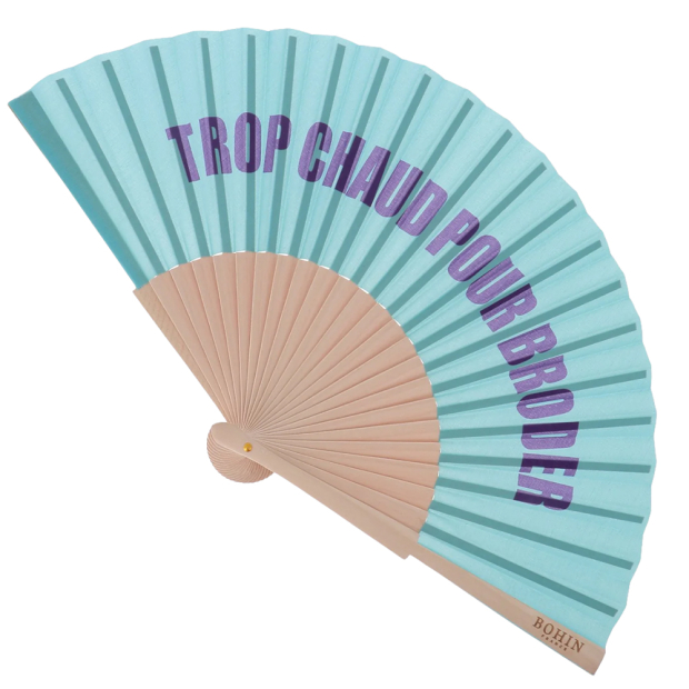 Folding fan "Trop chaud pour broder"