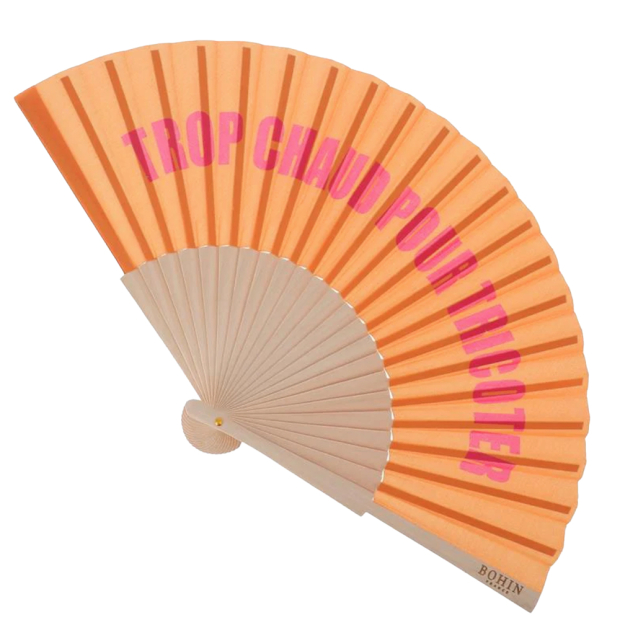 Folding fan "Trop chaud pour tricoter"