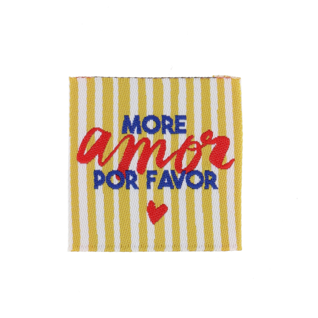 Sew-on label – More amor por favor – Bulk