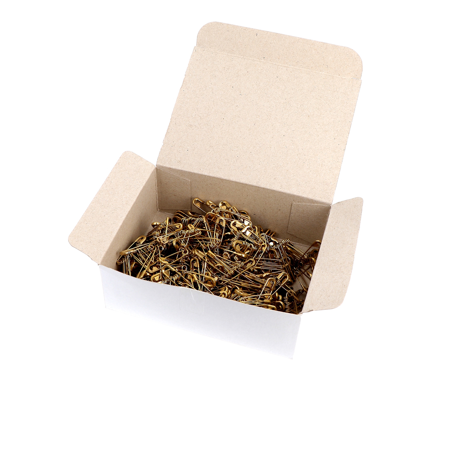 Safety pins - coiled spring yellow brass S2