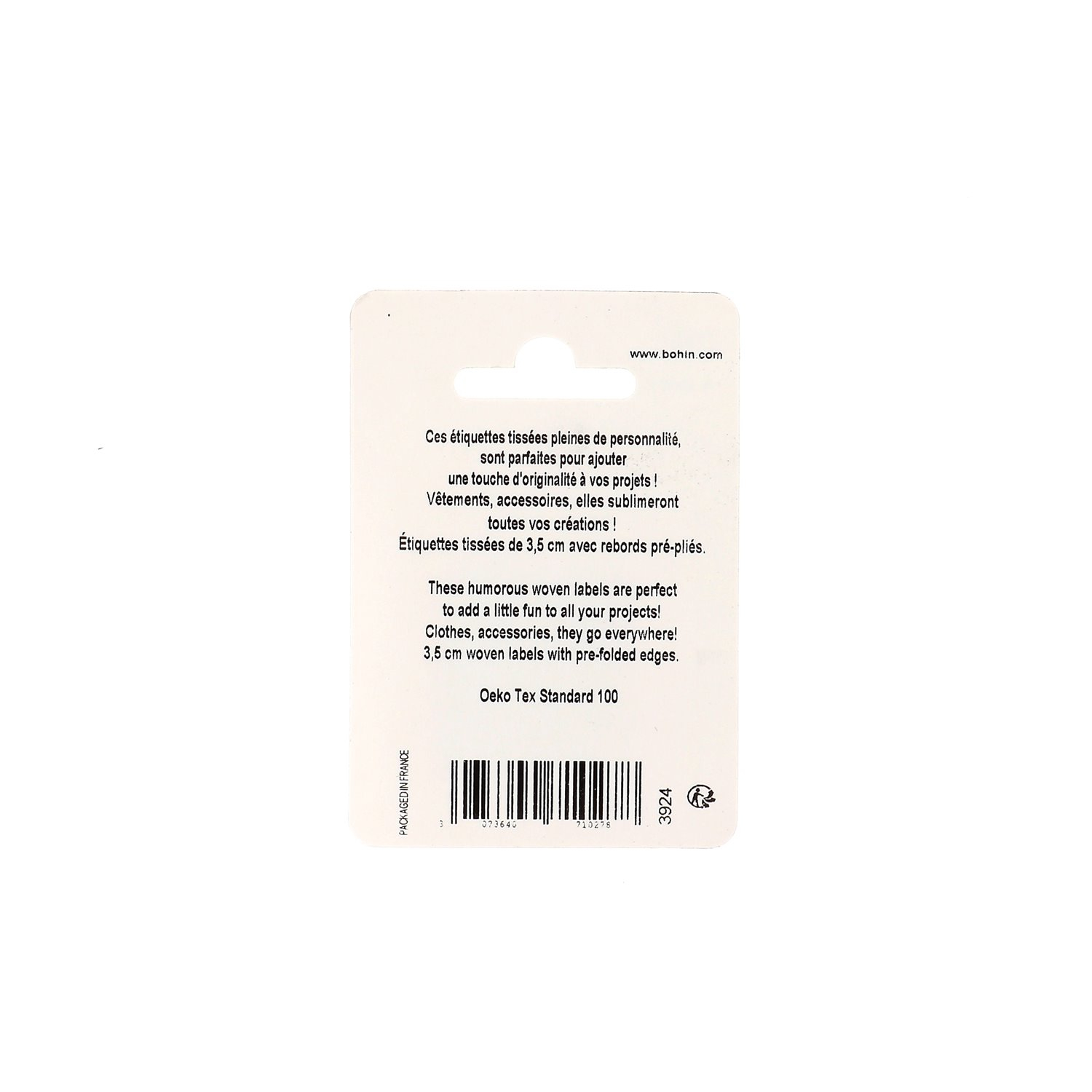 Sew-on woven label - Blister x 4