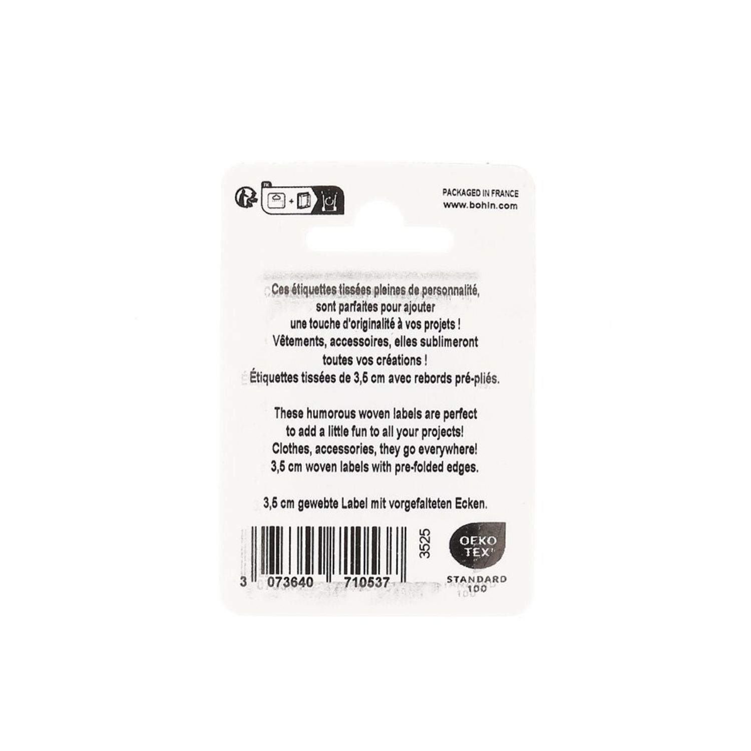 Sew-on label – La vie est belle – Blister of 4 labels