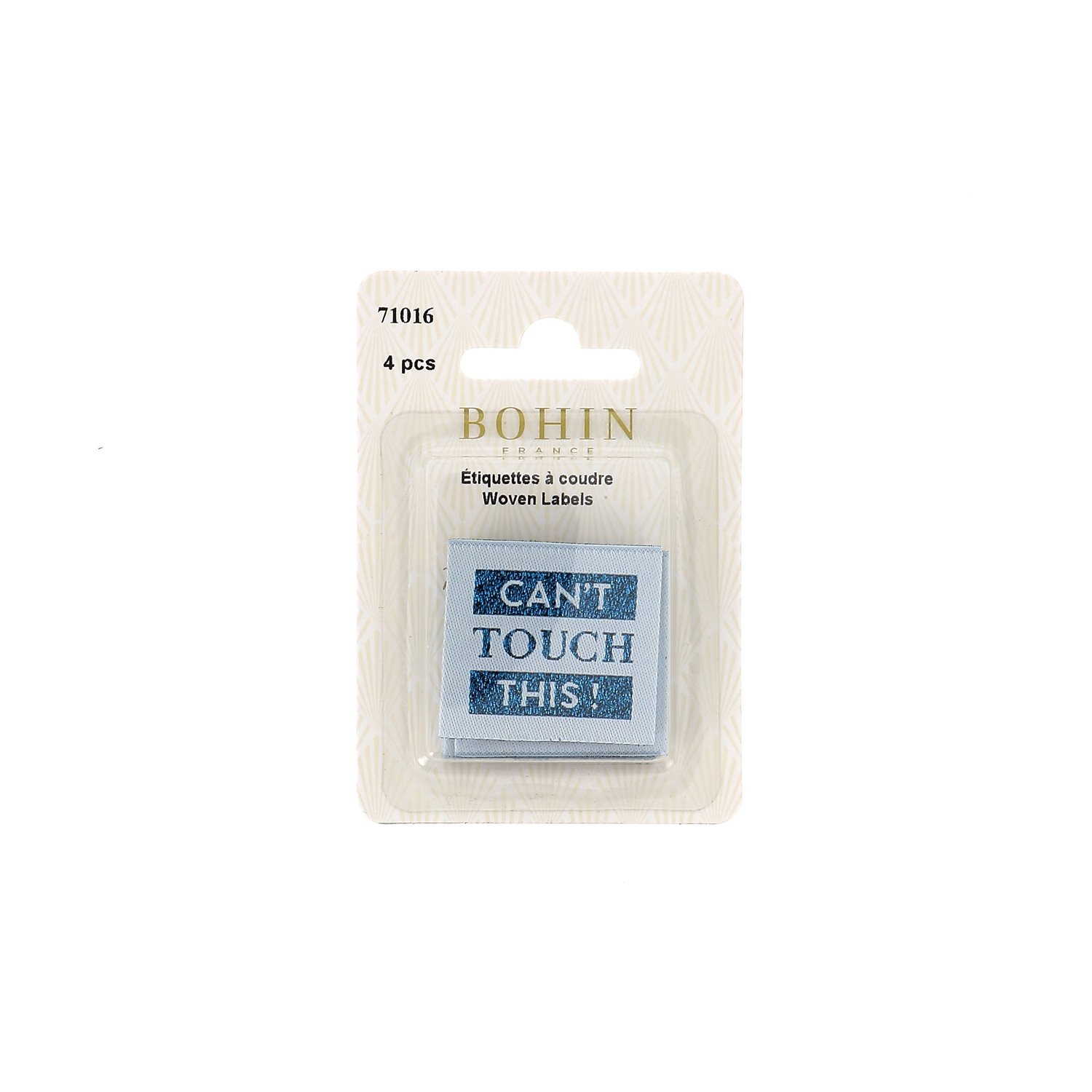 Sew-on woven label - Blister x 4