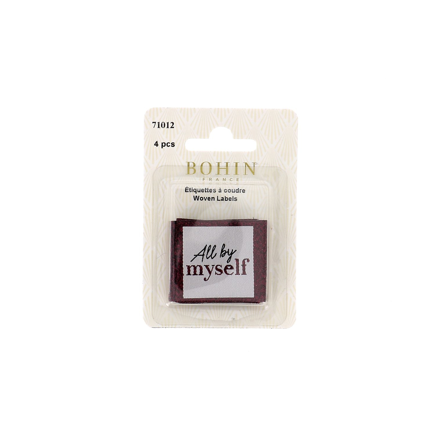 Sew-on woven label - Blister x 4
