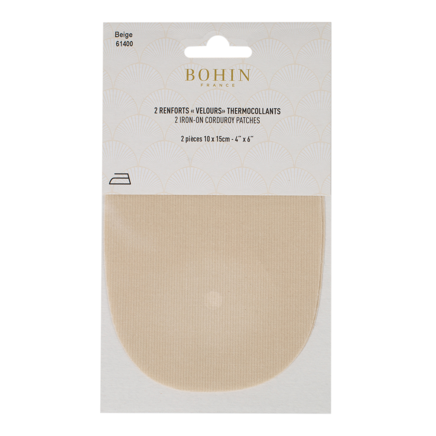 Iron on oval repair patches - "corduroy"