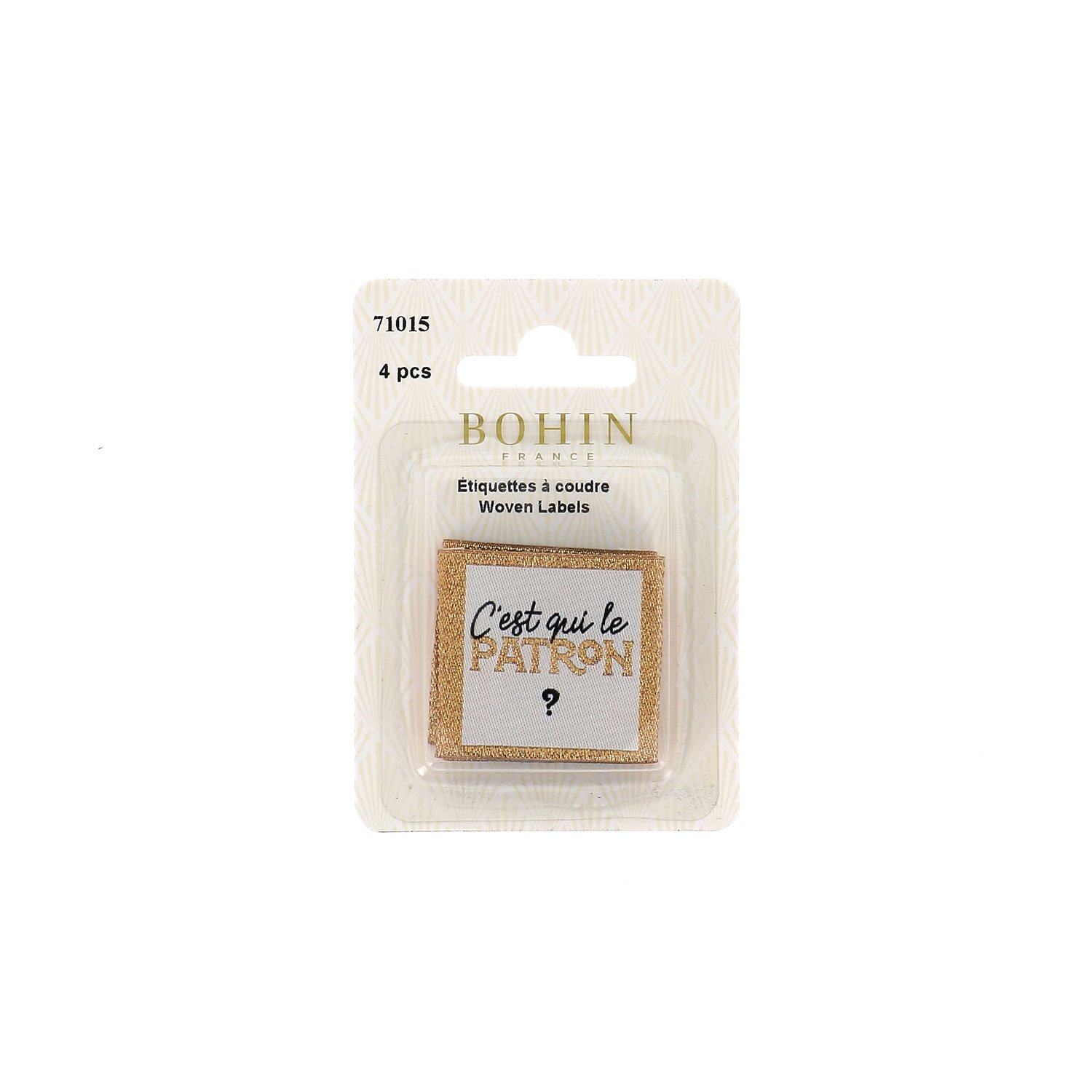 Sew-on woven label - Blister x 4