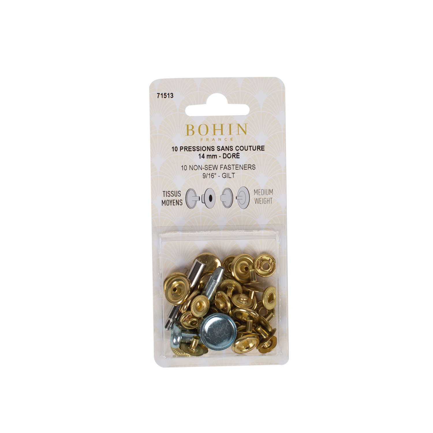 Non-sew fasteners for medium fabrics