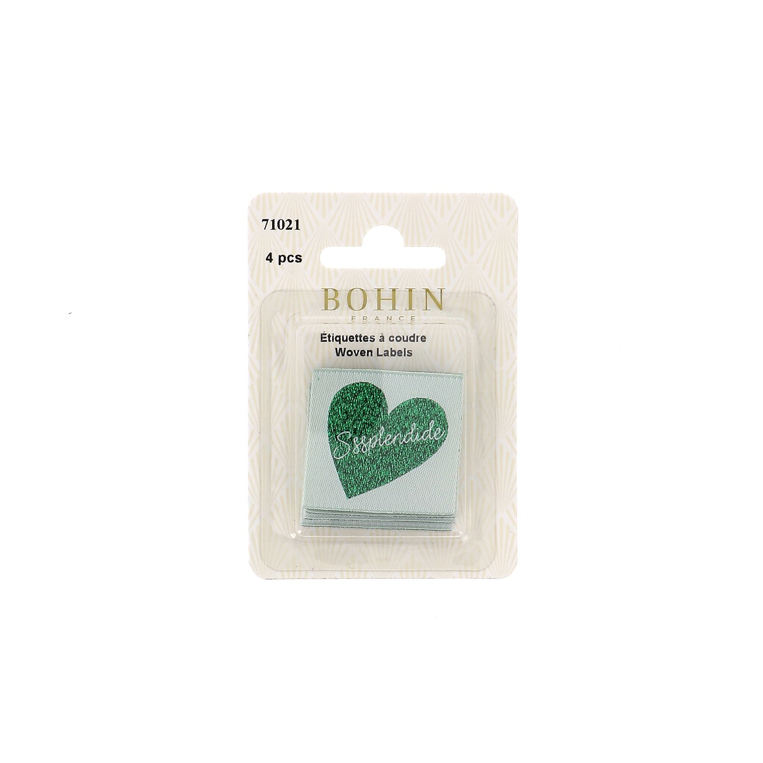 Sew-on woven label - Blister x 4