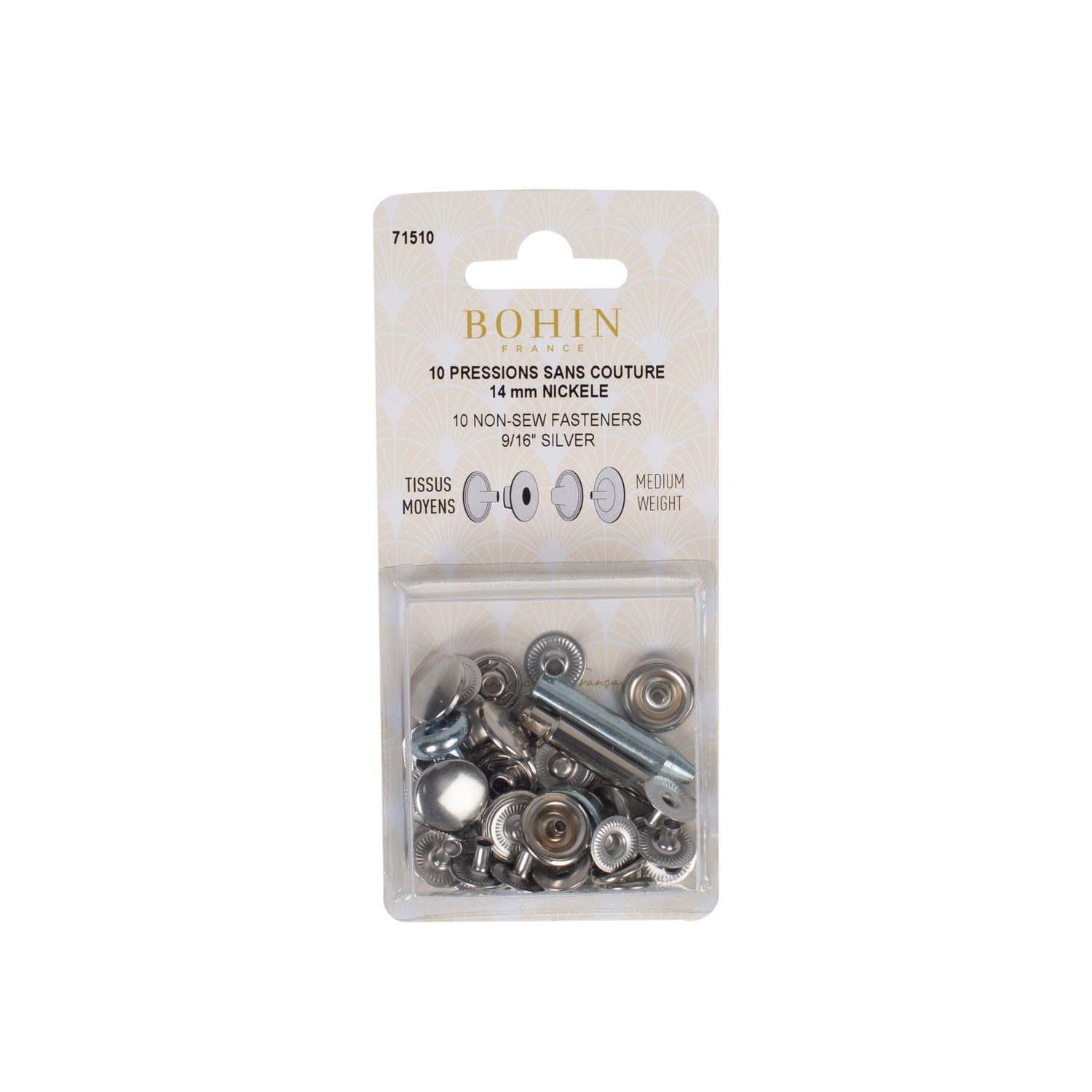 Non-sew fasteners for medium fabrics