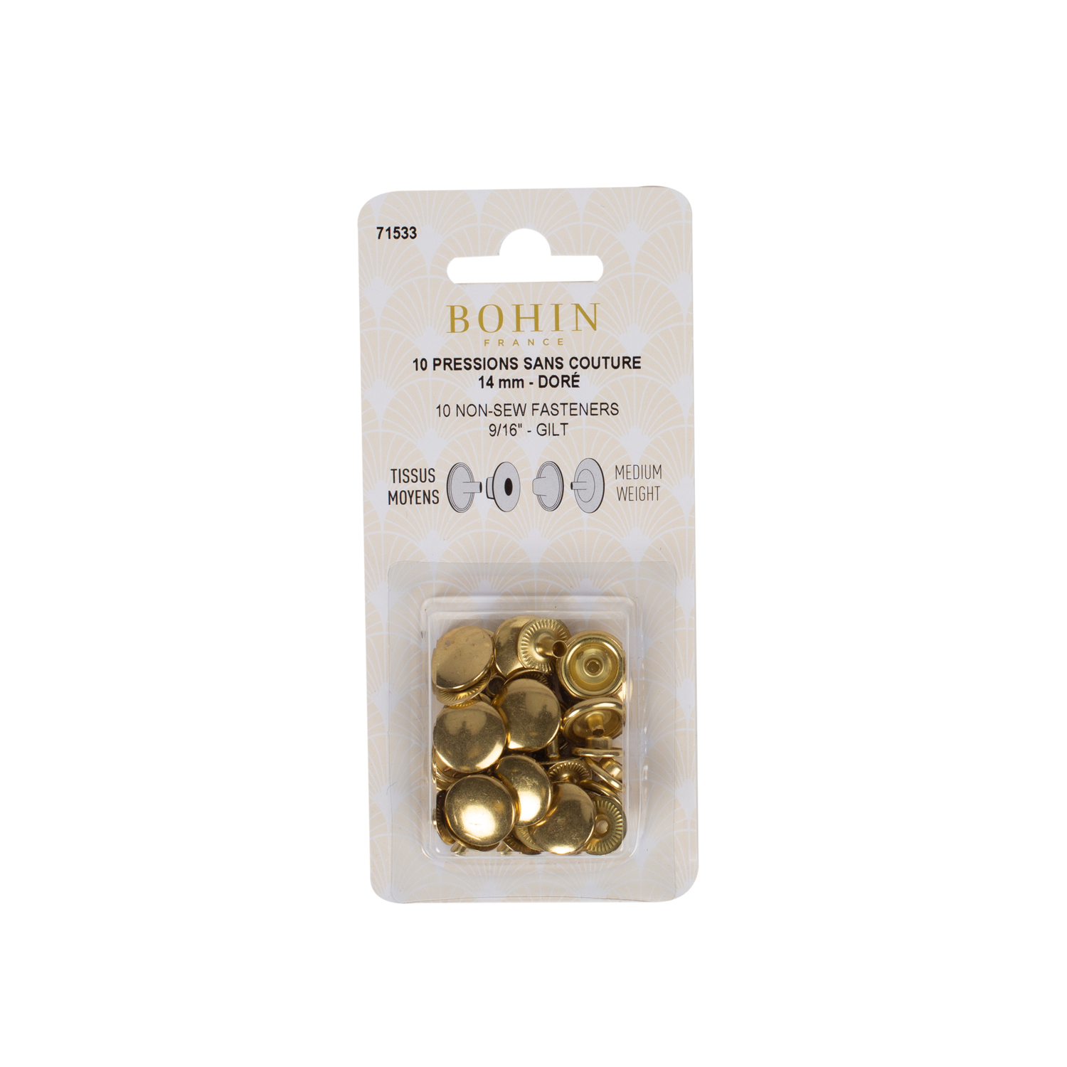 Non-sew fasteners refill for medium fabrics