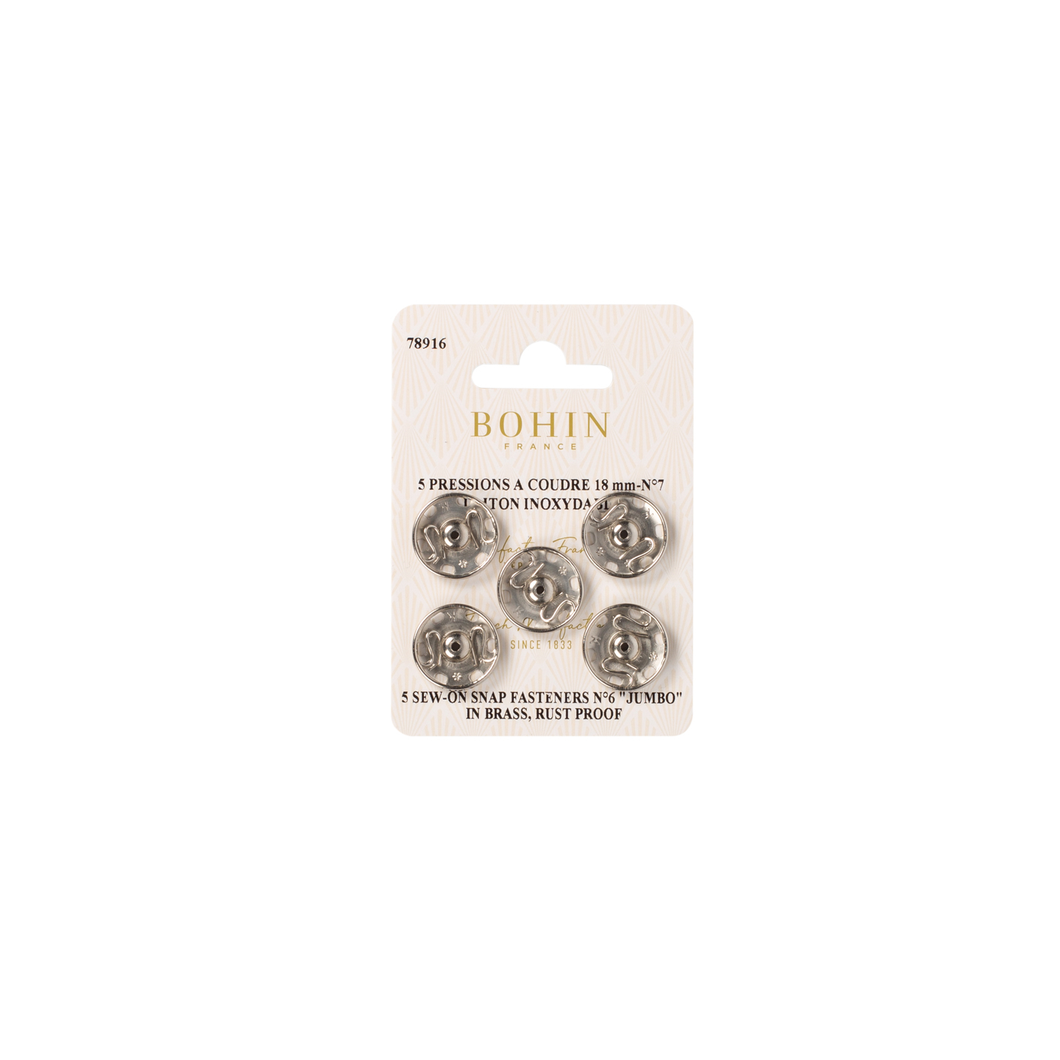 Brass rustproof snap fasteners