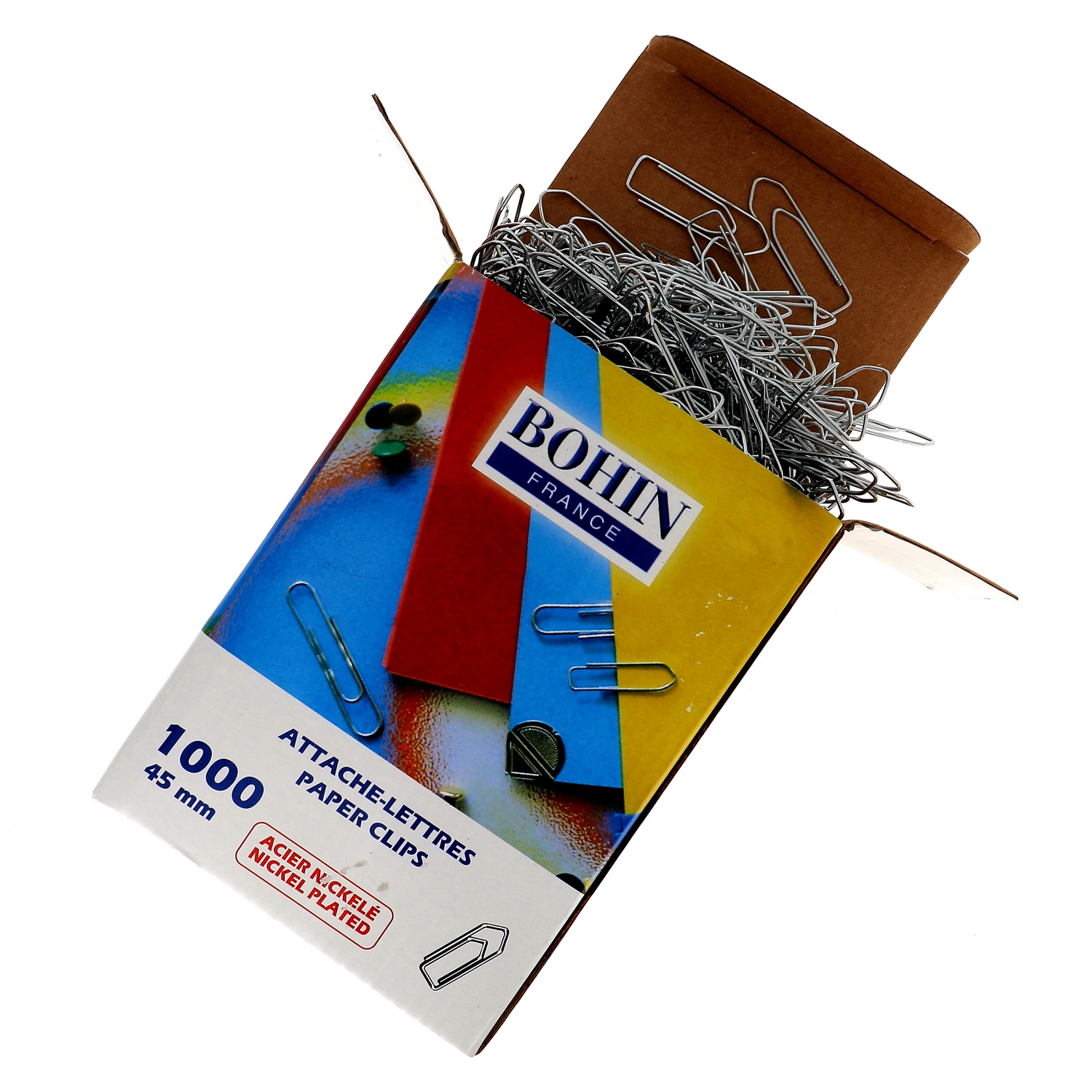 Nickel plated paper clips