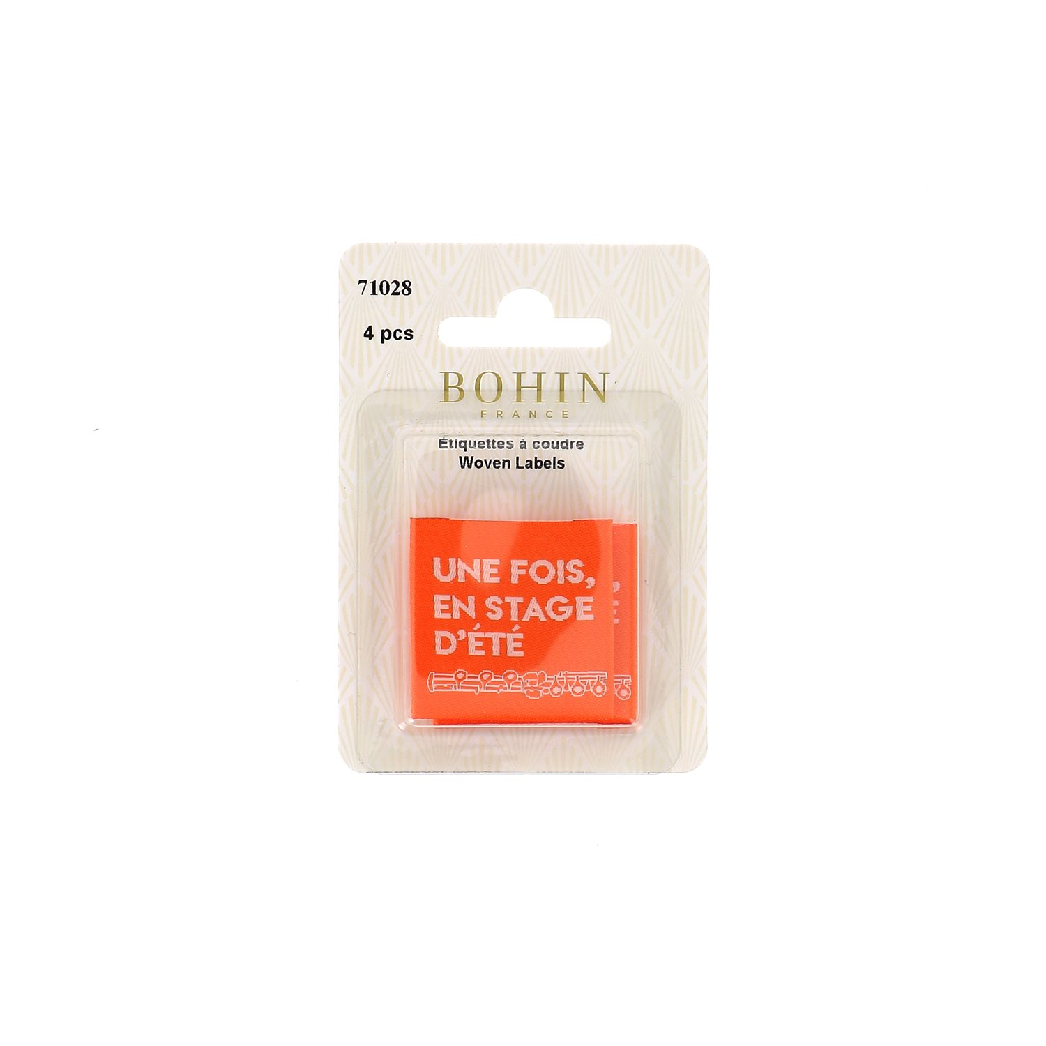 Sew-on woven label - Blister x 4