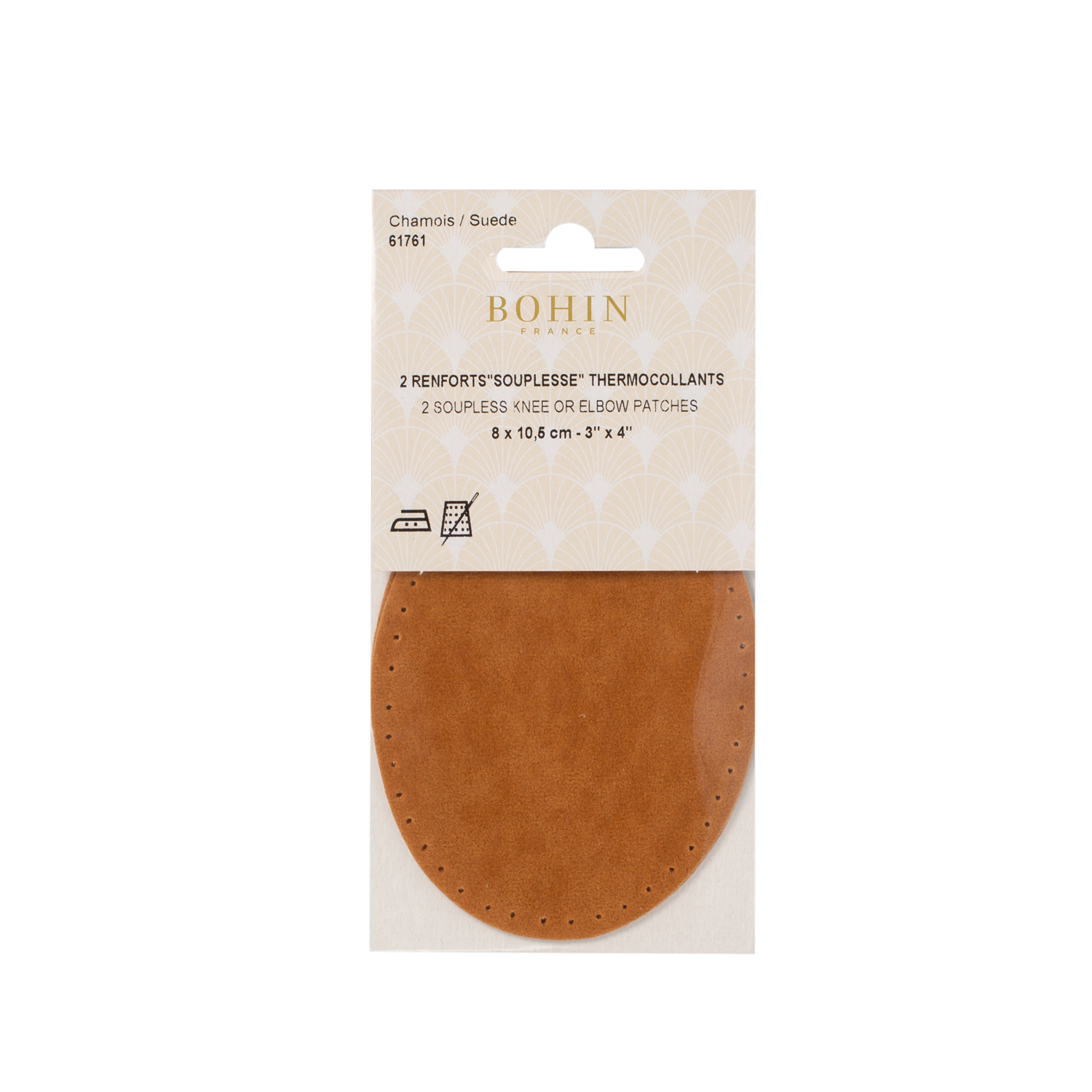 Suede iron on oval repair patches