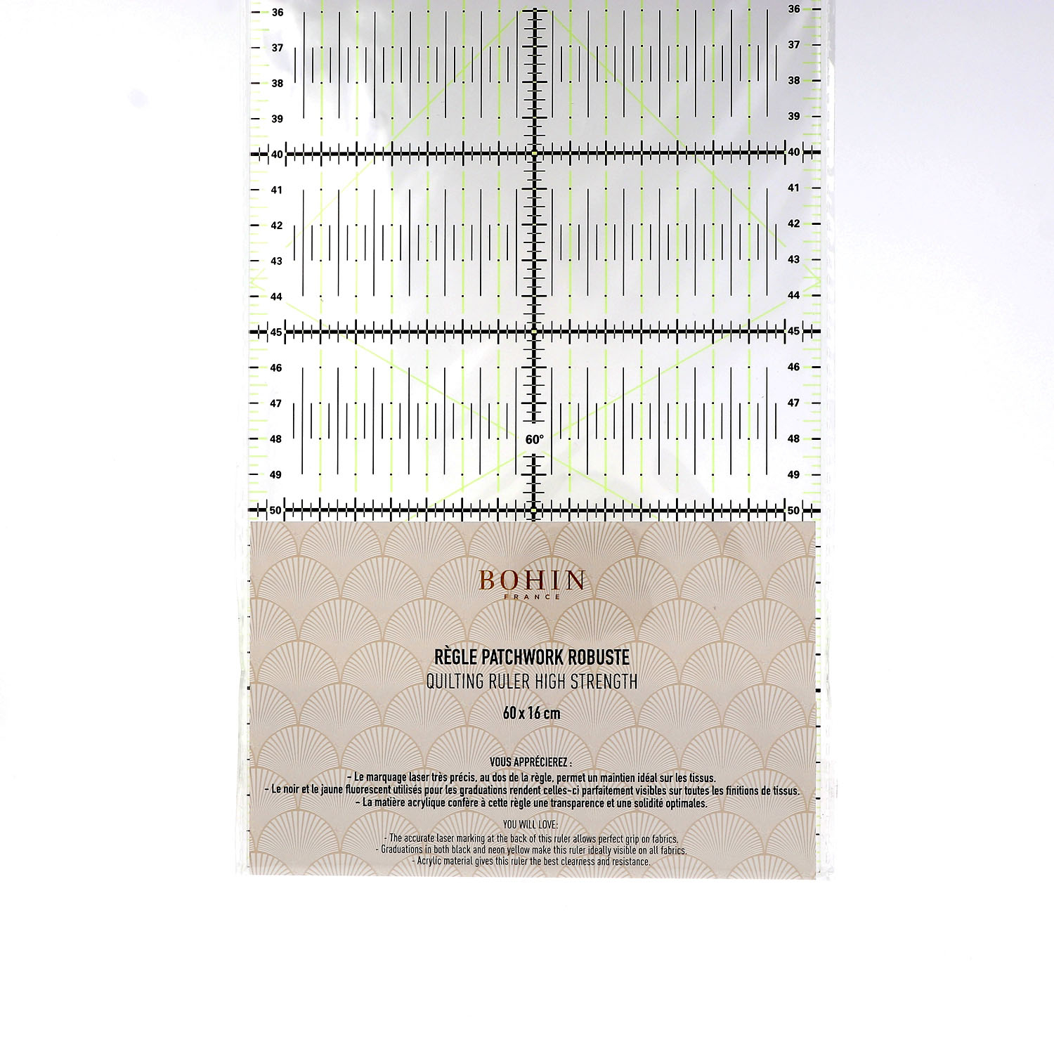 Rectangular quilting ruler high strengh (3 sizes)