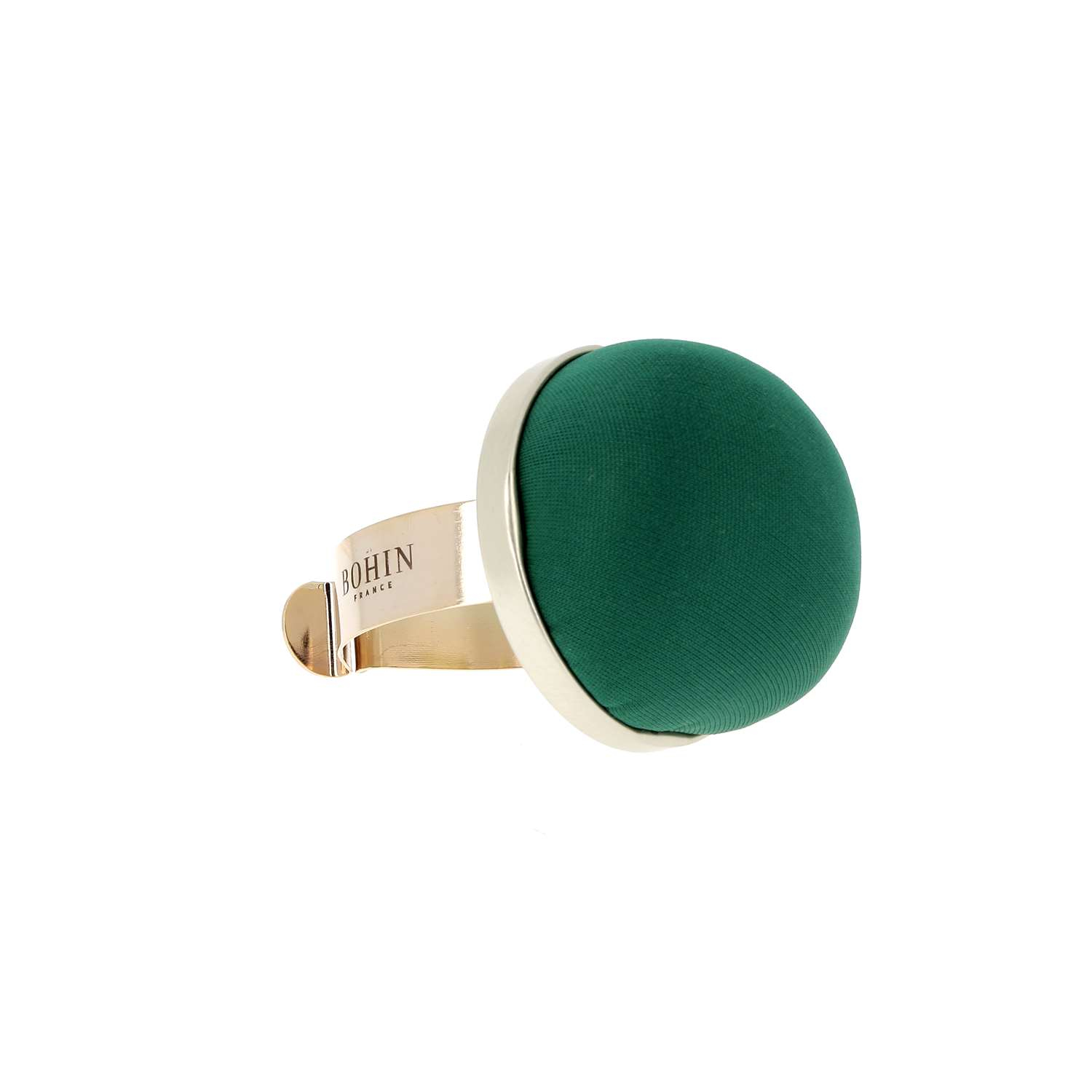 Velvet pincushion with metallic bracelet