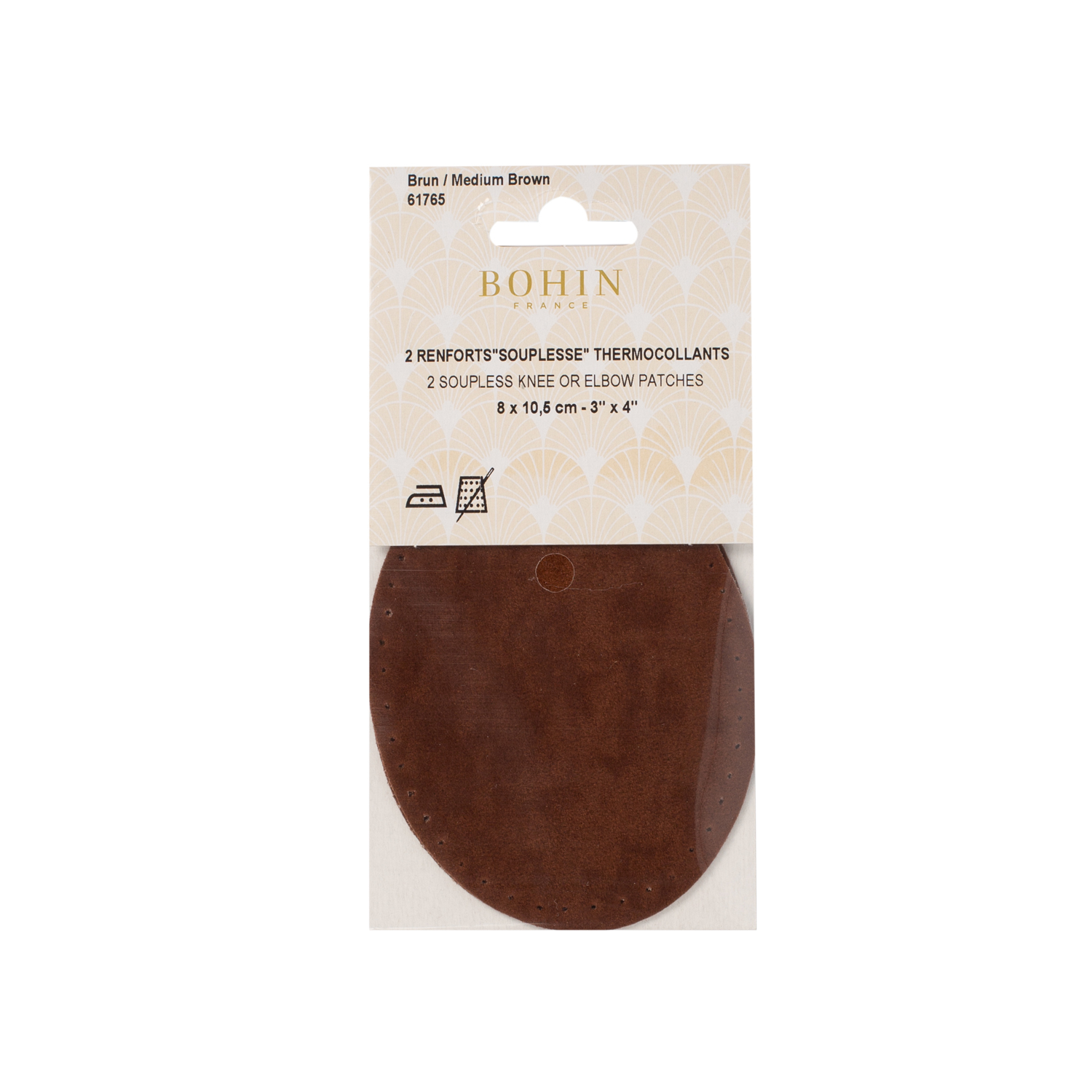 Suede iron on oval repair patches