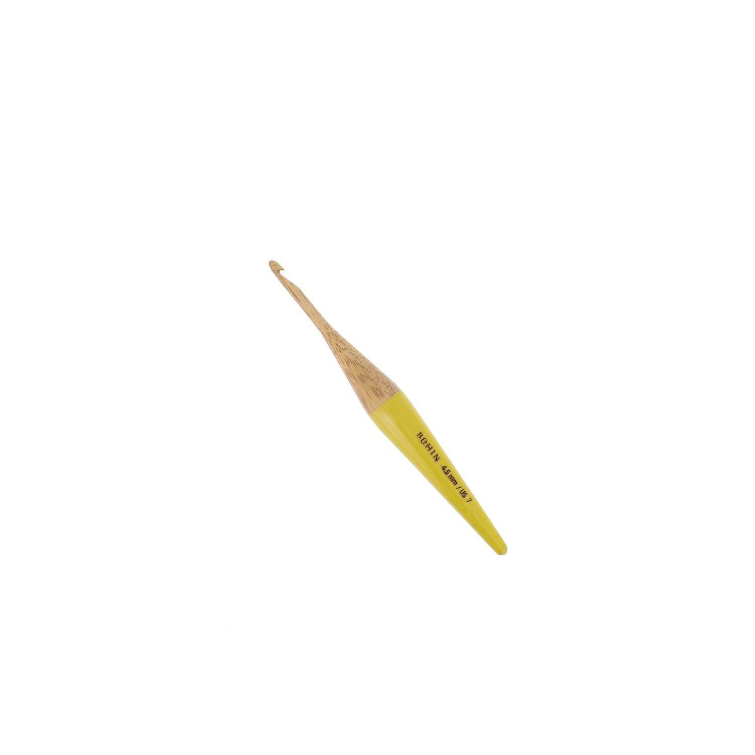 Crochet - Bois de manguier - 15 cm - N°4,5 - Jaune - Blister x1