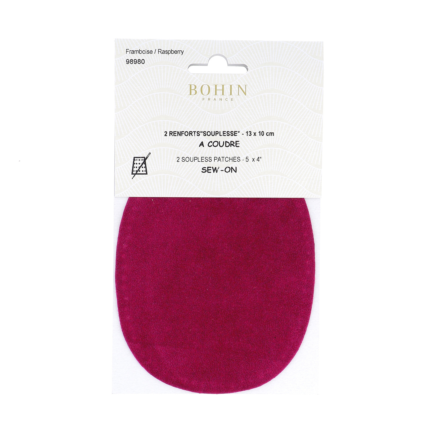 Sew-on colored oval repair patches