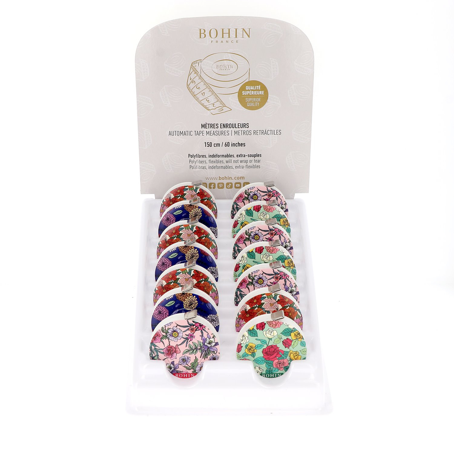 Mètres enrouleurs - Collection Blossom - Présentoir x14