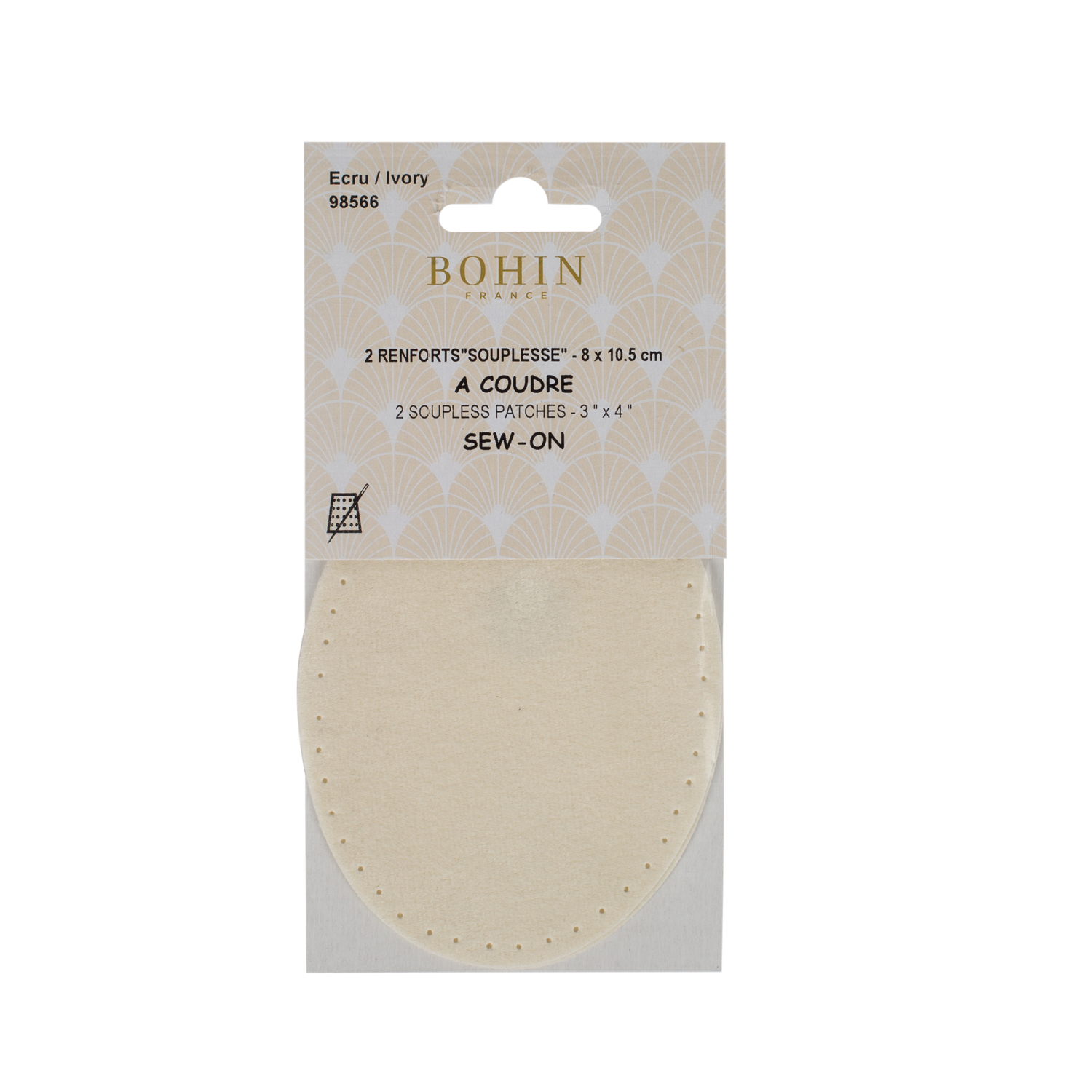 Sew-on suede oval repair patches