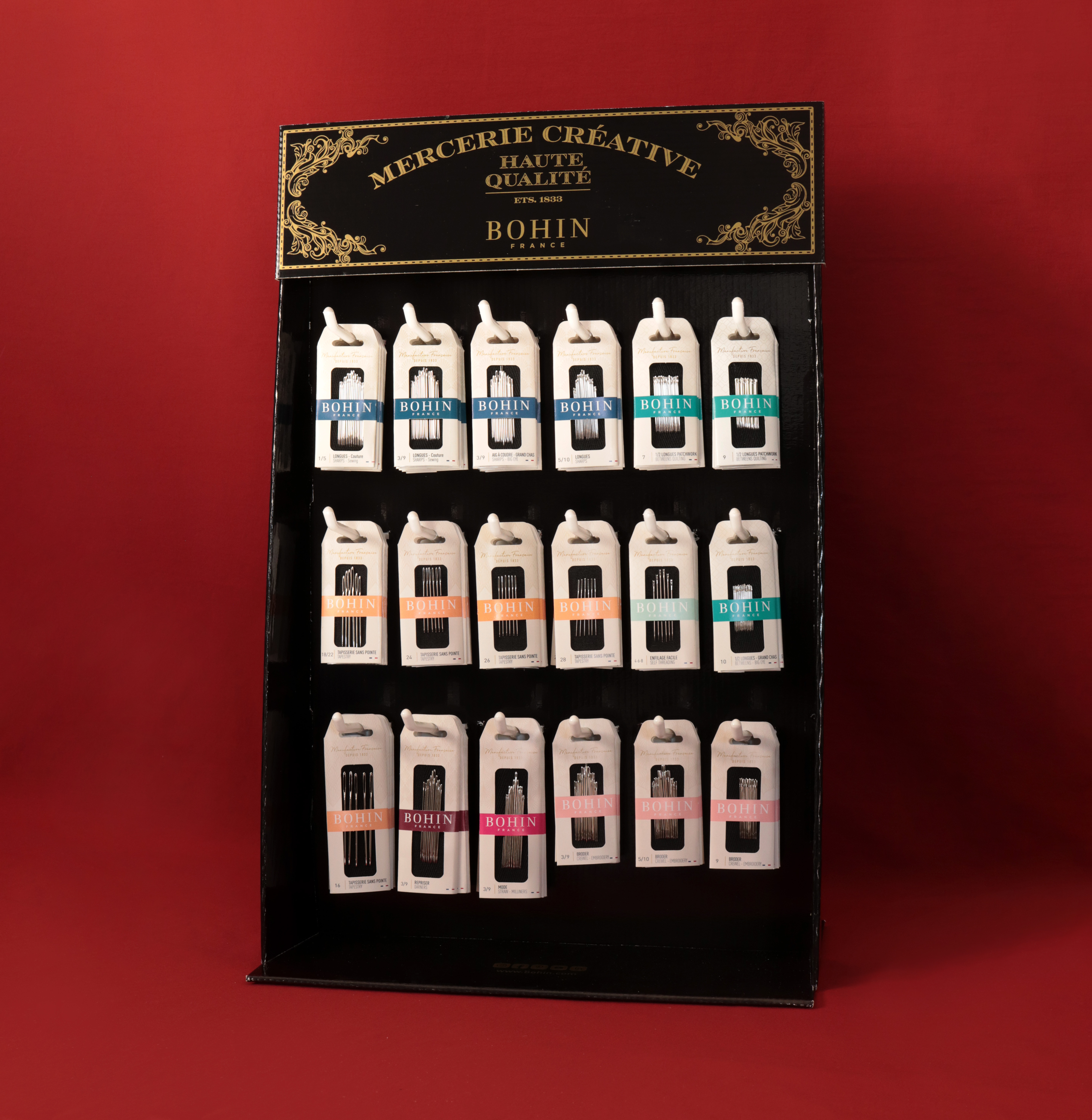 Hand sewing needles display (X18)