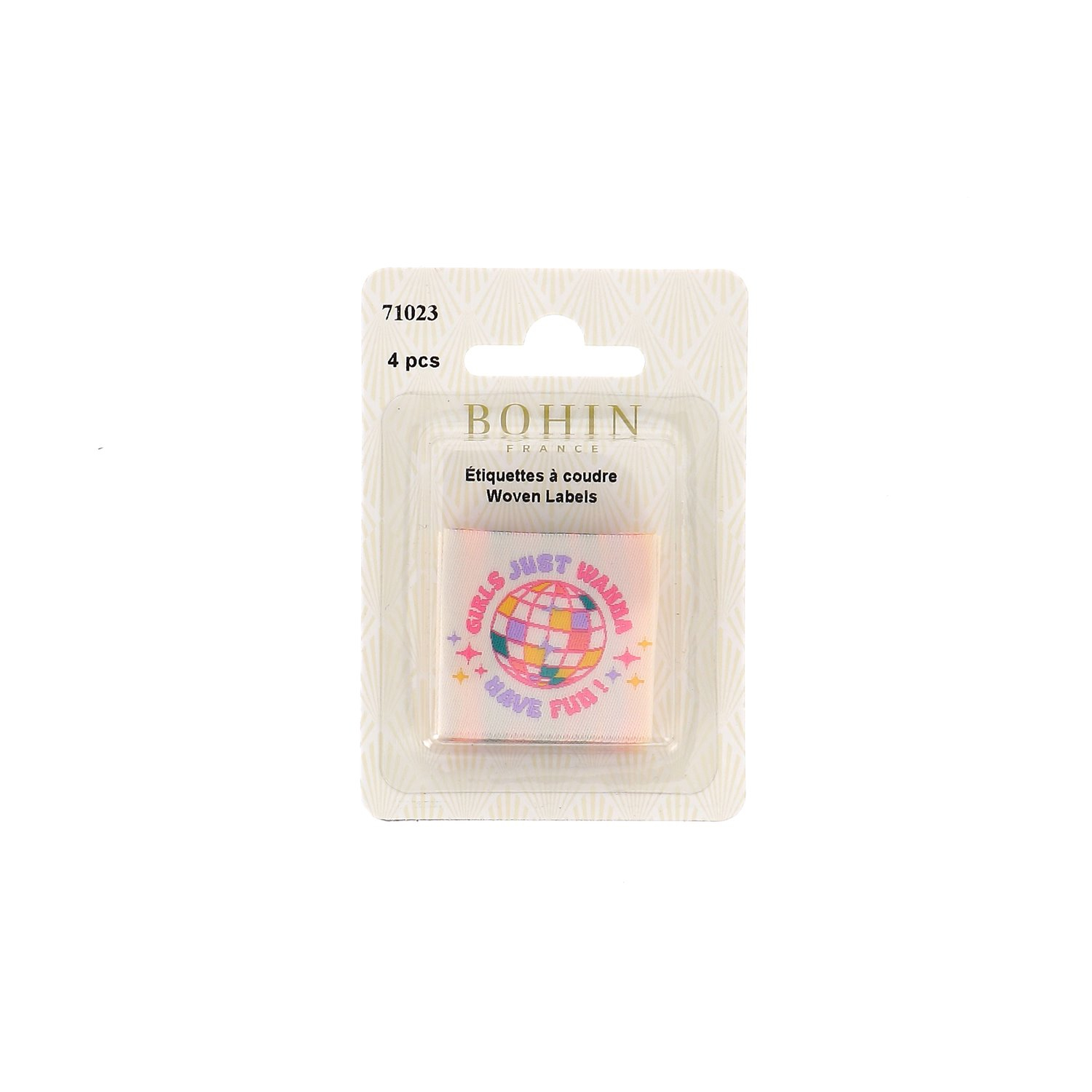 Sew-on woven label - Blister x 4