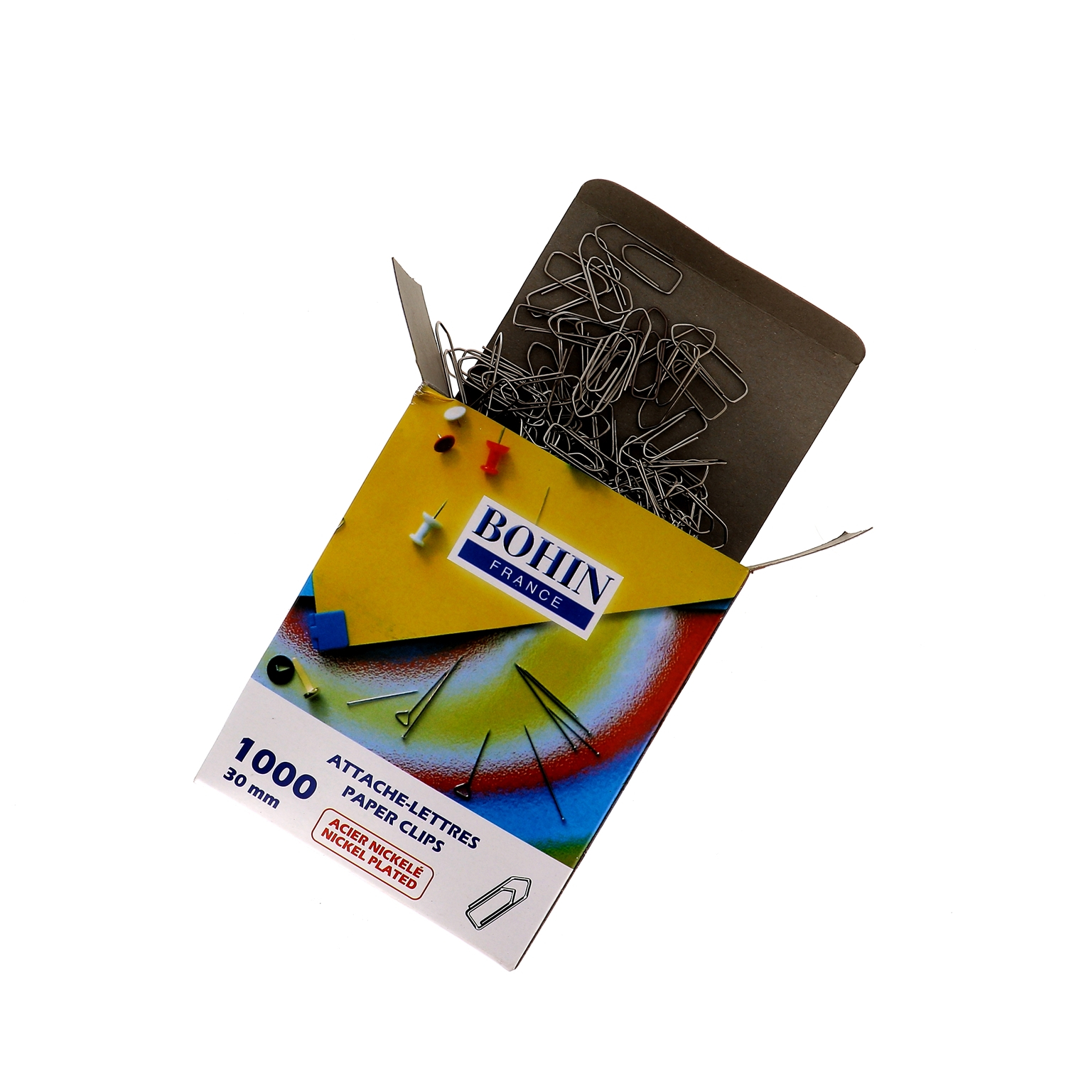 Nickel plated paper clips