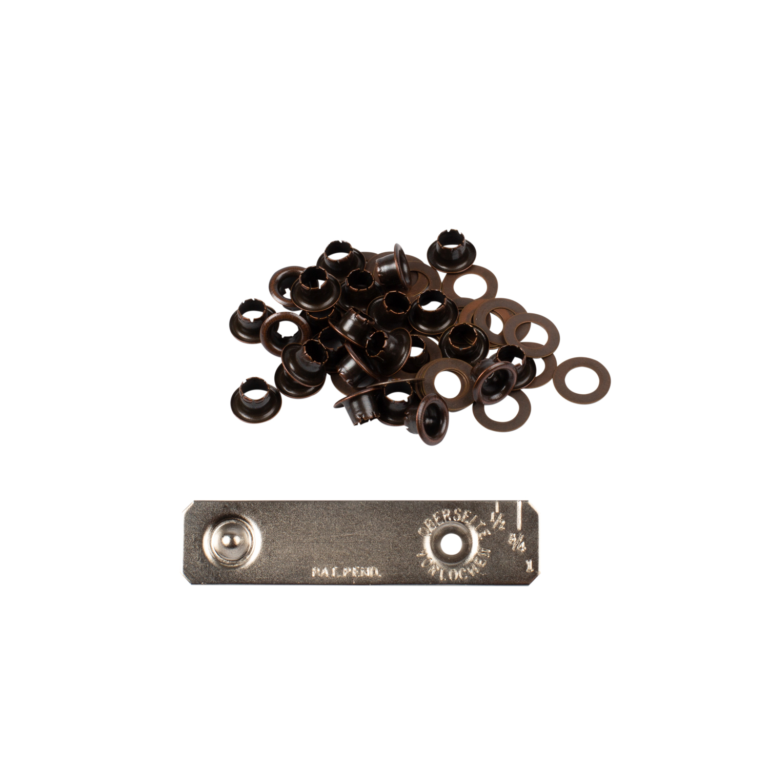 Eyelets with washers and tool