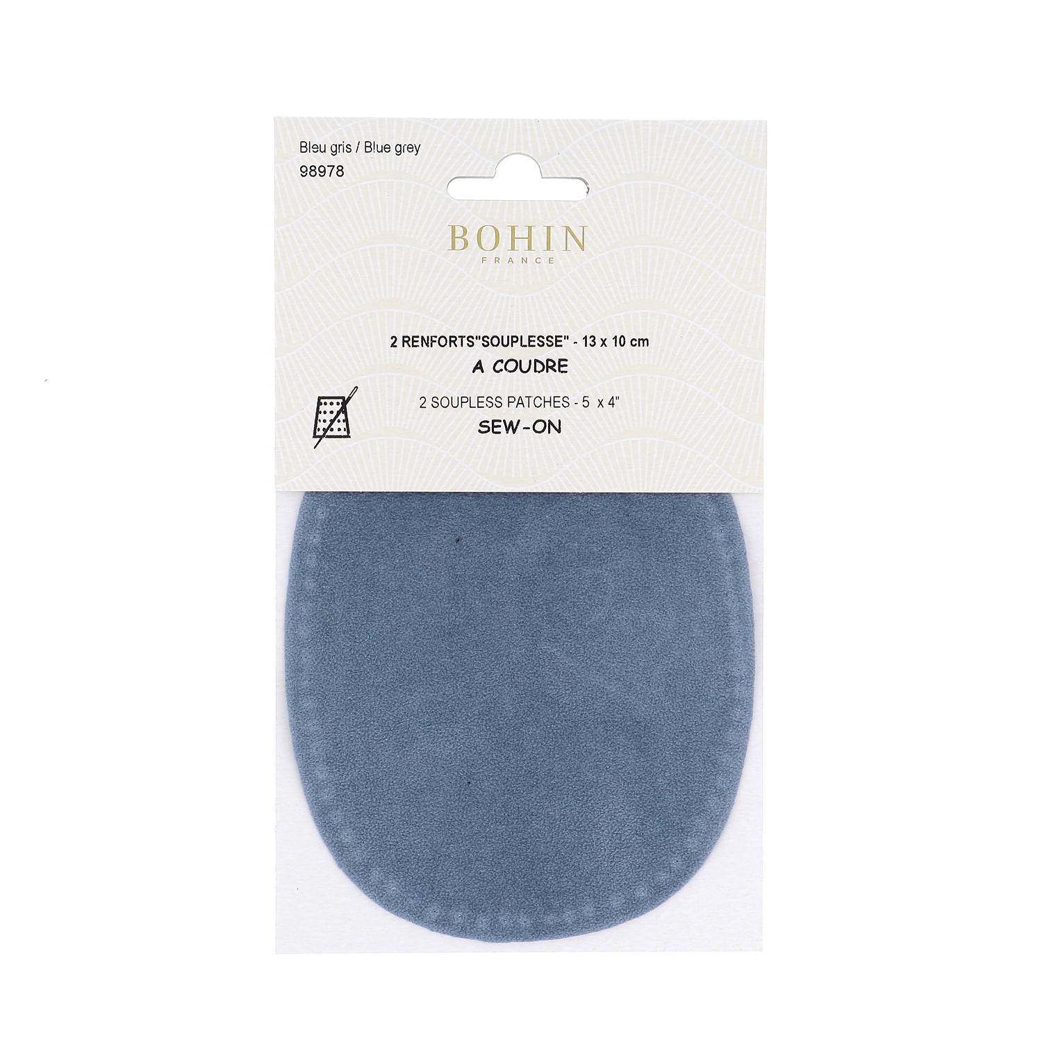 Sew-on colored oval repair patches