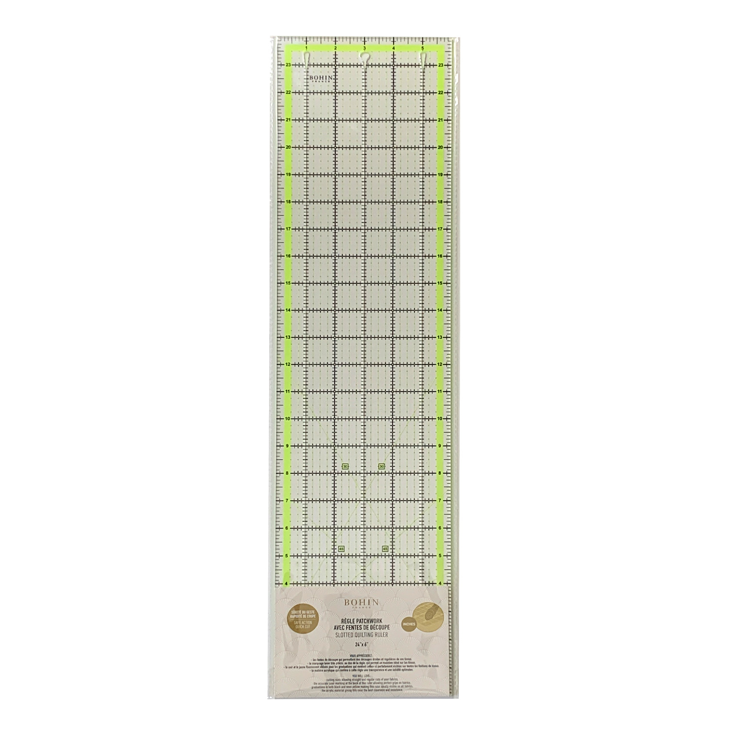 Slotted quilting rulers - Graduated in Inches