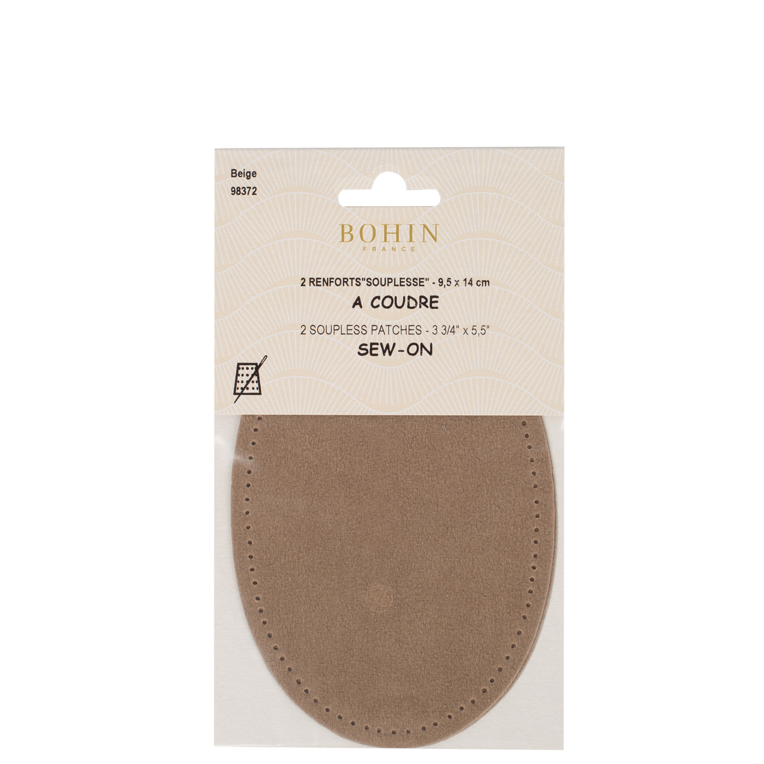 Sew-on suede oval repair patches