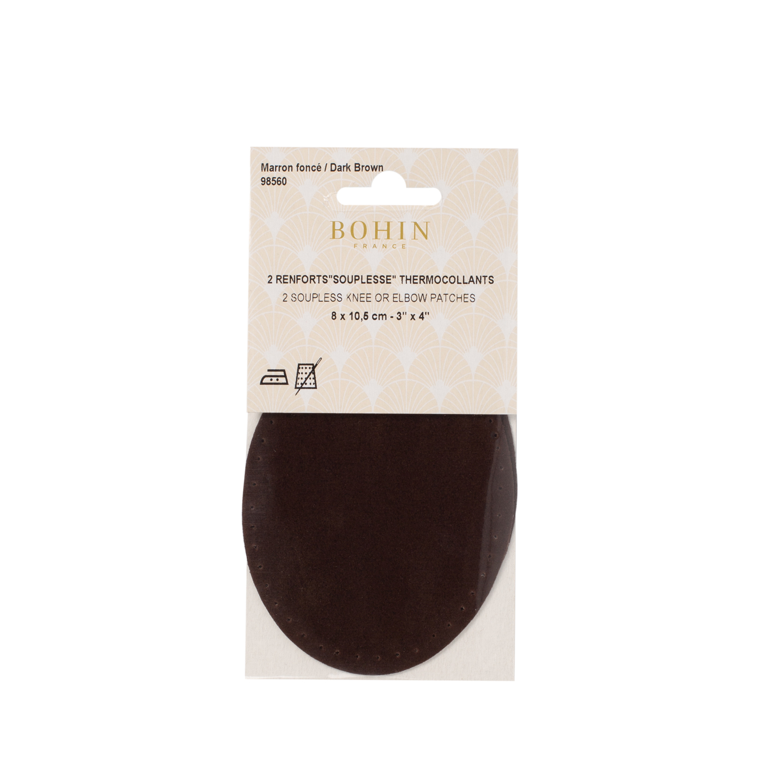 Suede iron on oval repair patches