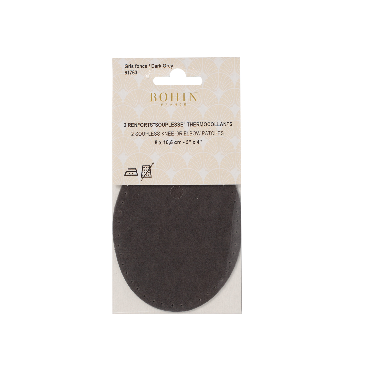 Suede iron on oval repair patches