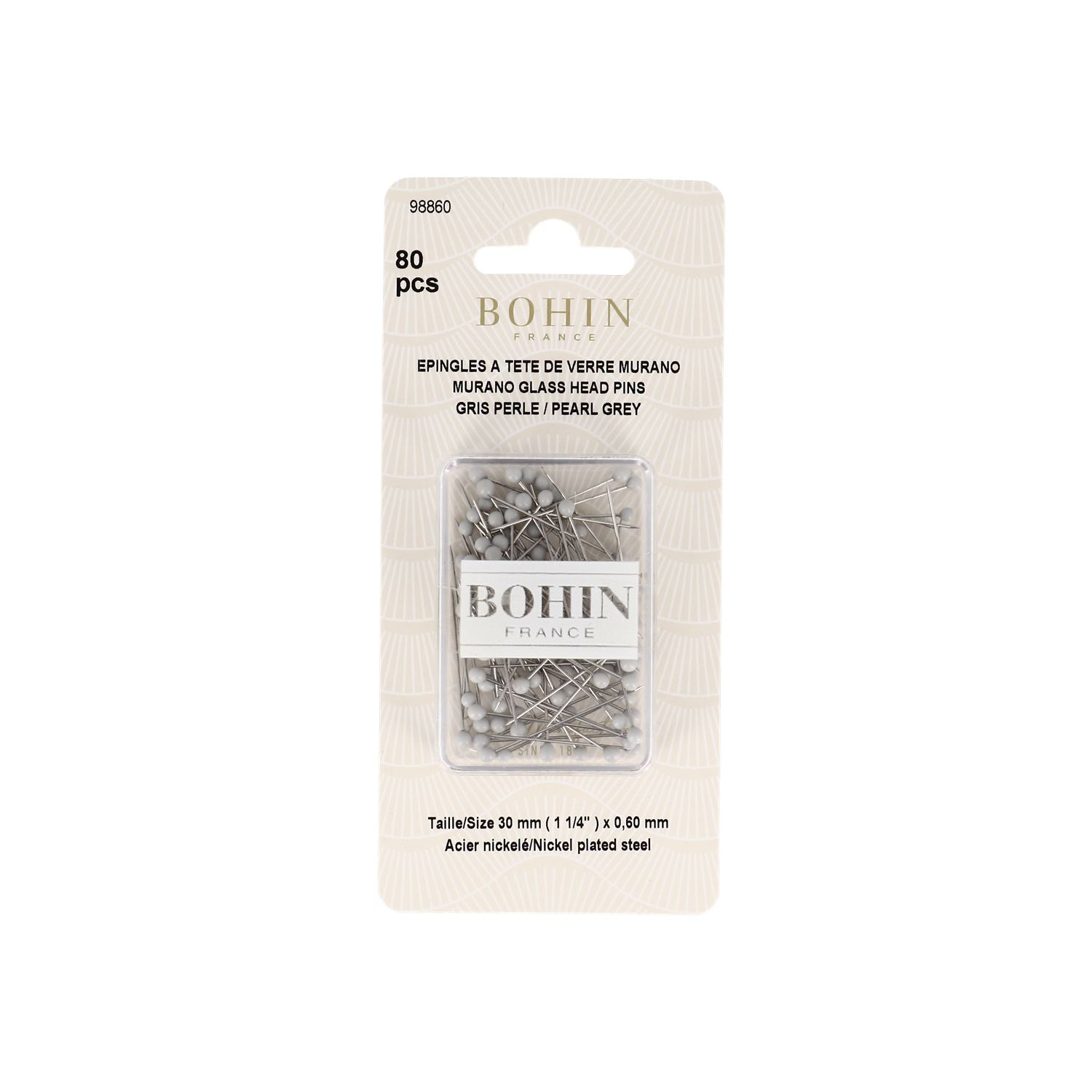 Murano glass head pins