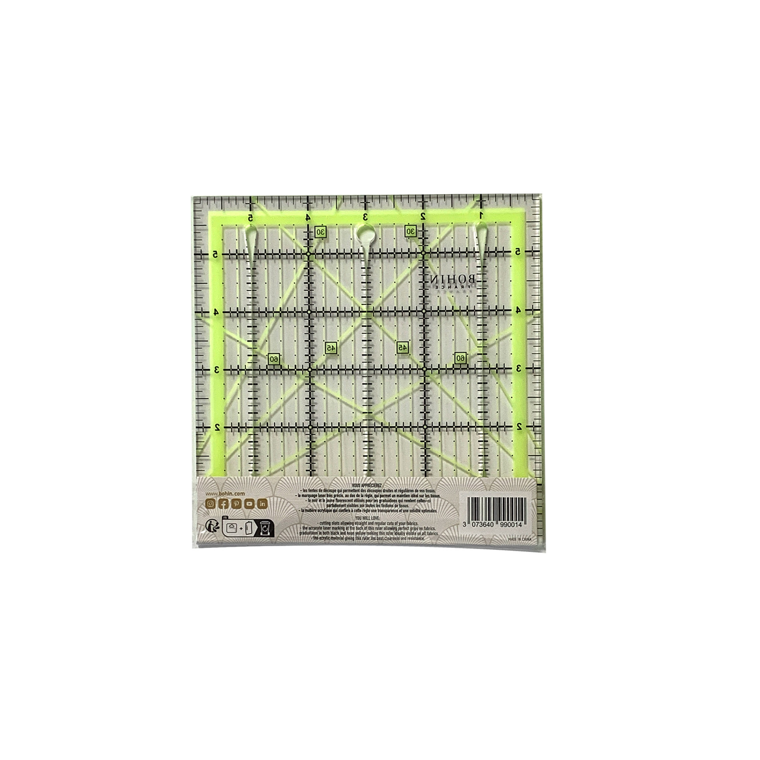 Slotted quilting rulers - Graduated in Inches