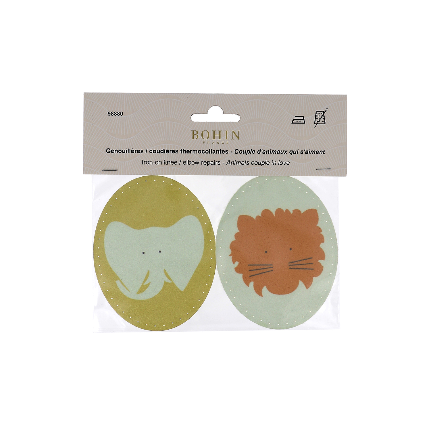 Iron on oval repair patches - "kids"