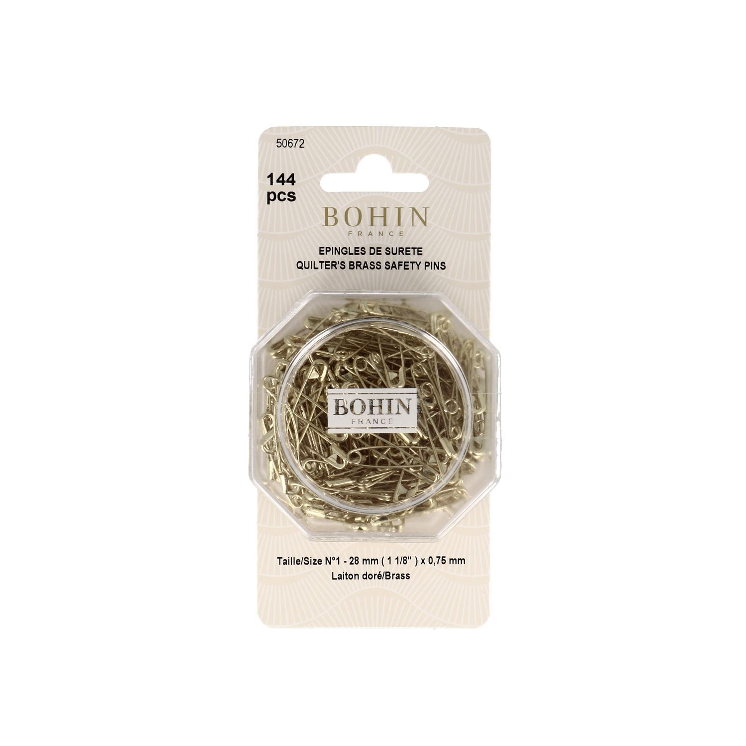 Safety pins - coiled spring yellow brass S2