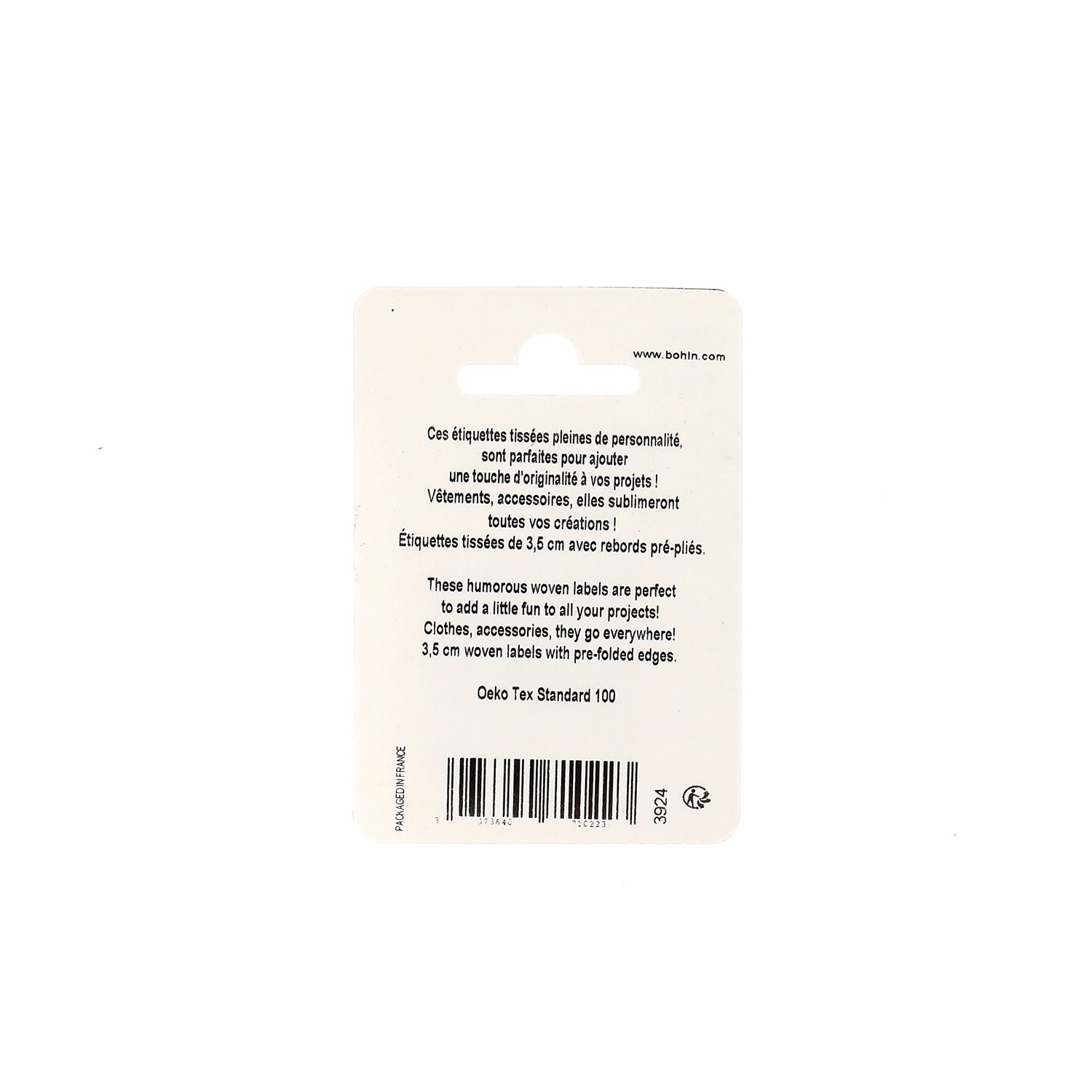 Sew-on woven label - Blister x 4