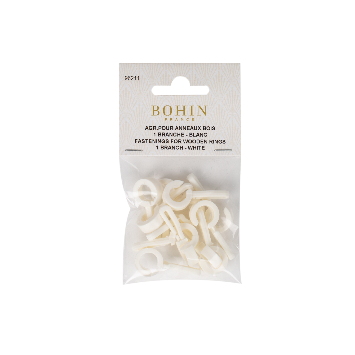 Plastic fastening for wooden rings 