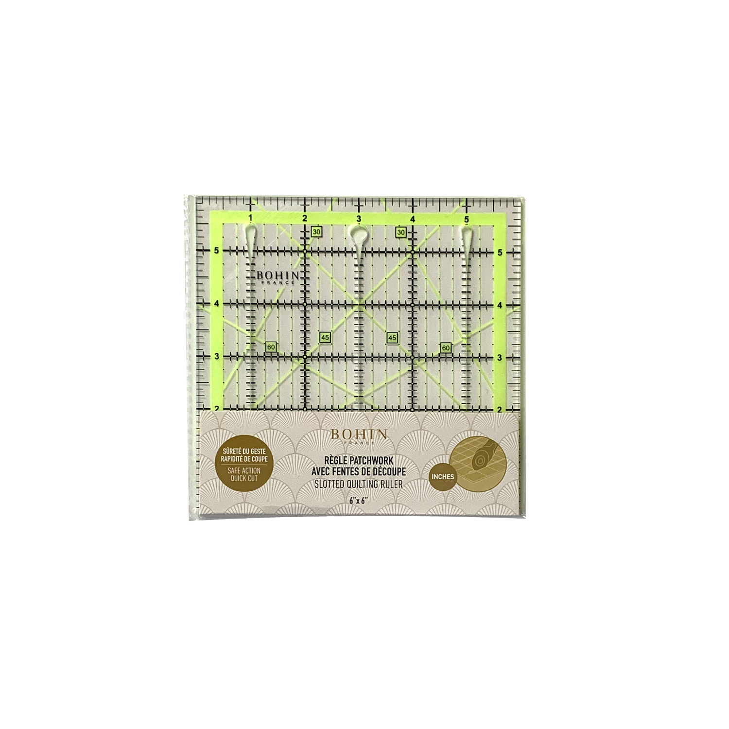 Slotted quilting rulers - Graduated in Inches