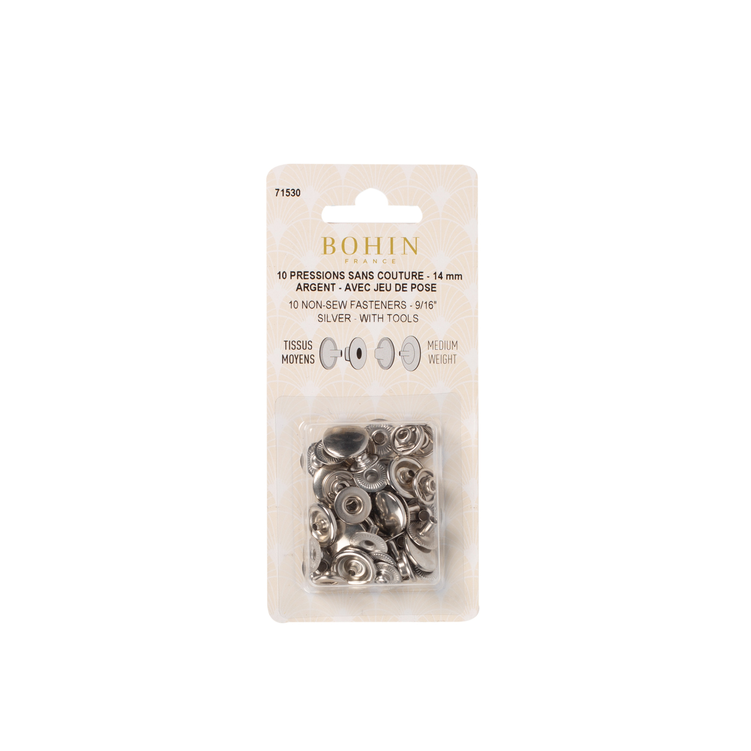 Non-sew fasteners refill for medium fabrics
