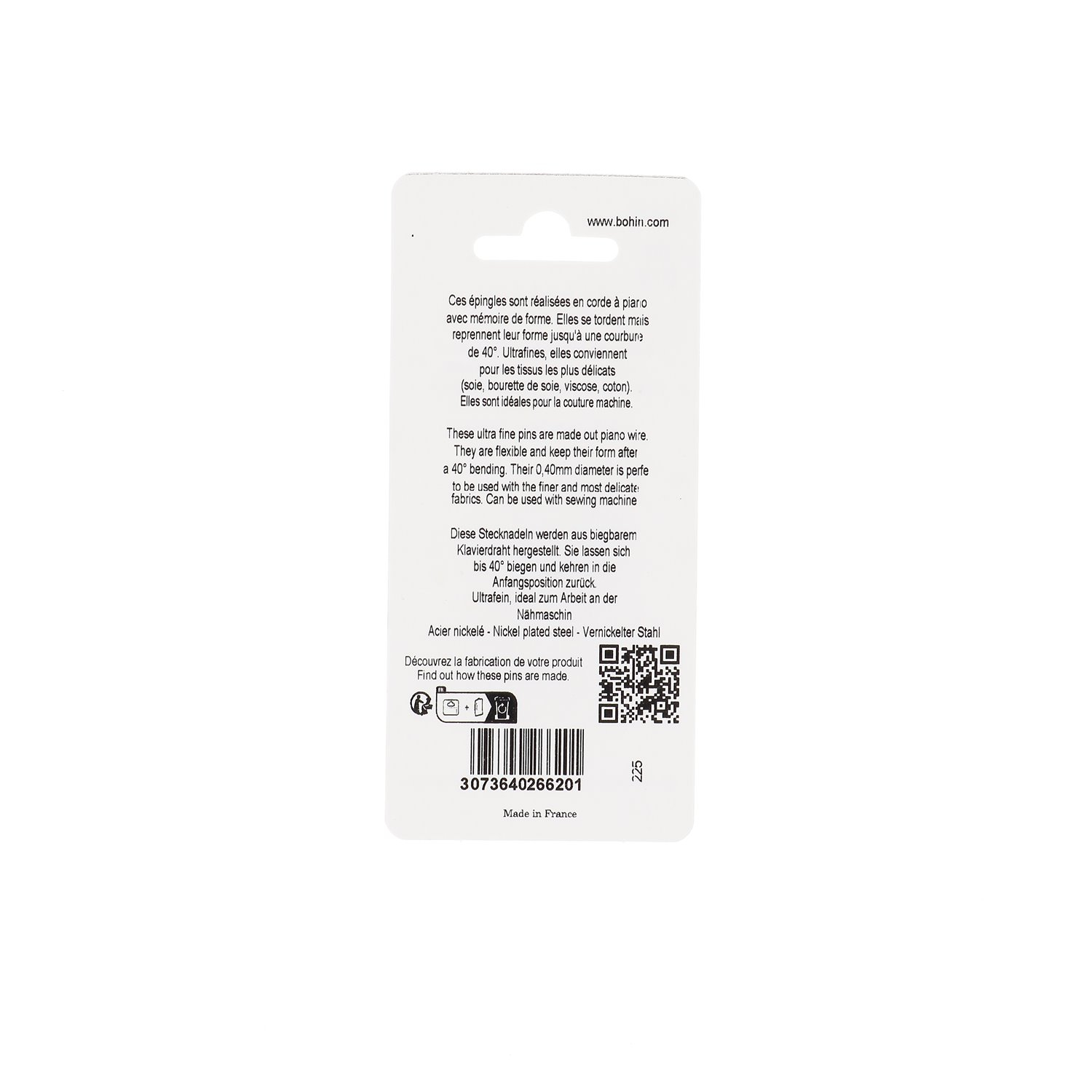 Glass head "ultra-fine" pins M7