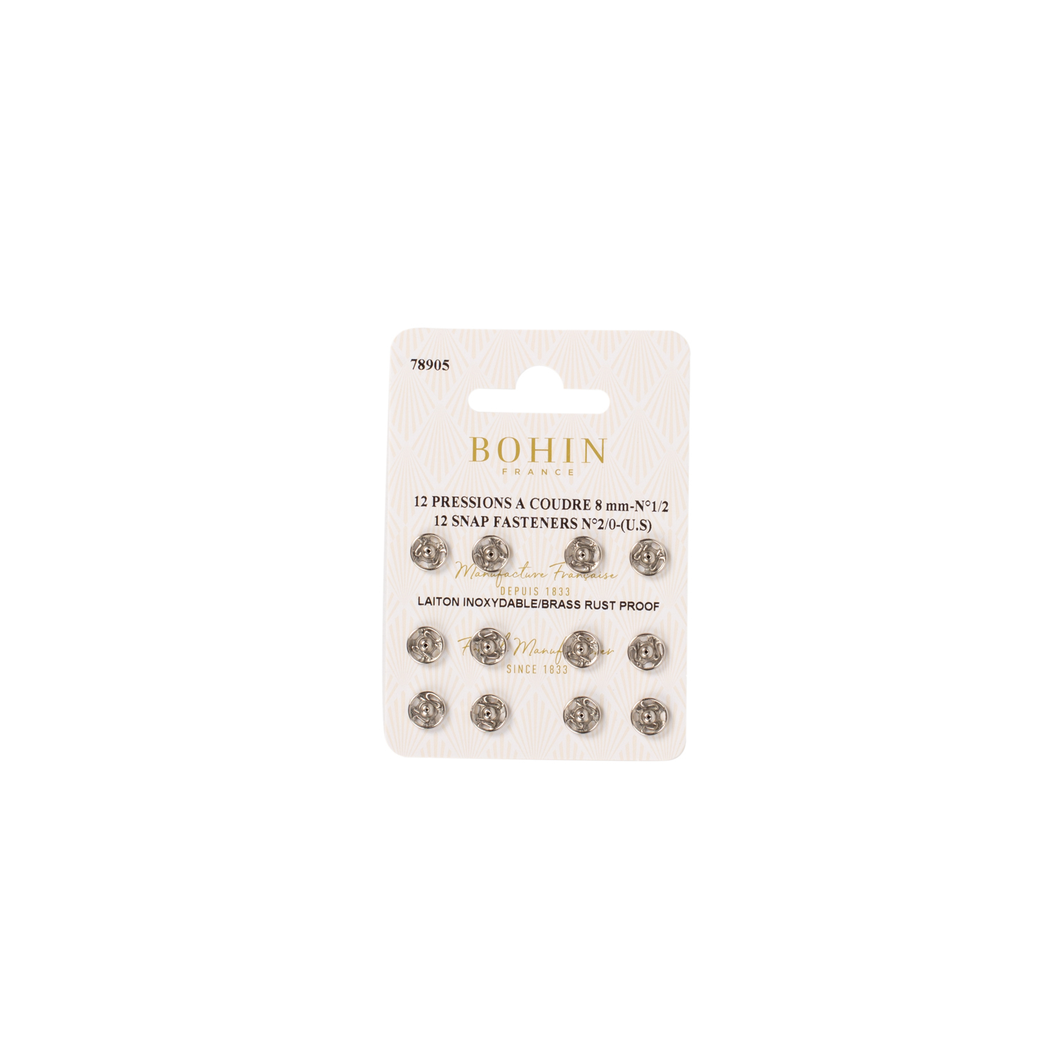 Brass rustproof snap fasteners