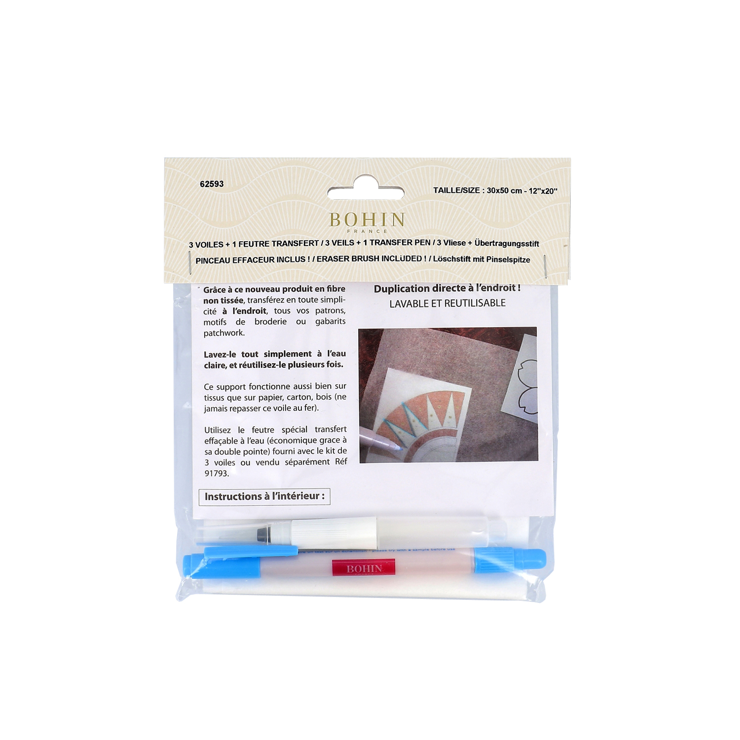 3 transfer veils + transfer marker
+ water pen