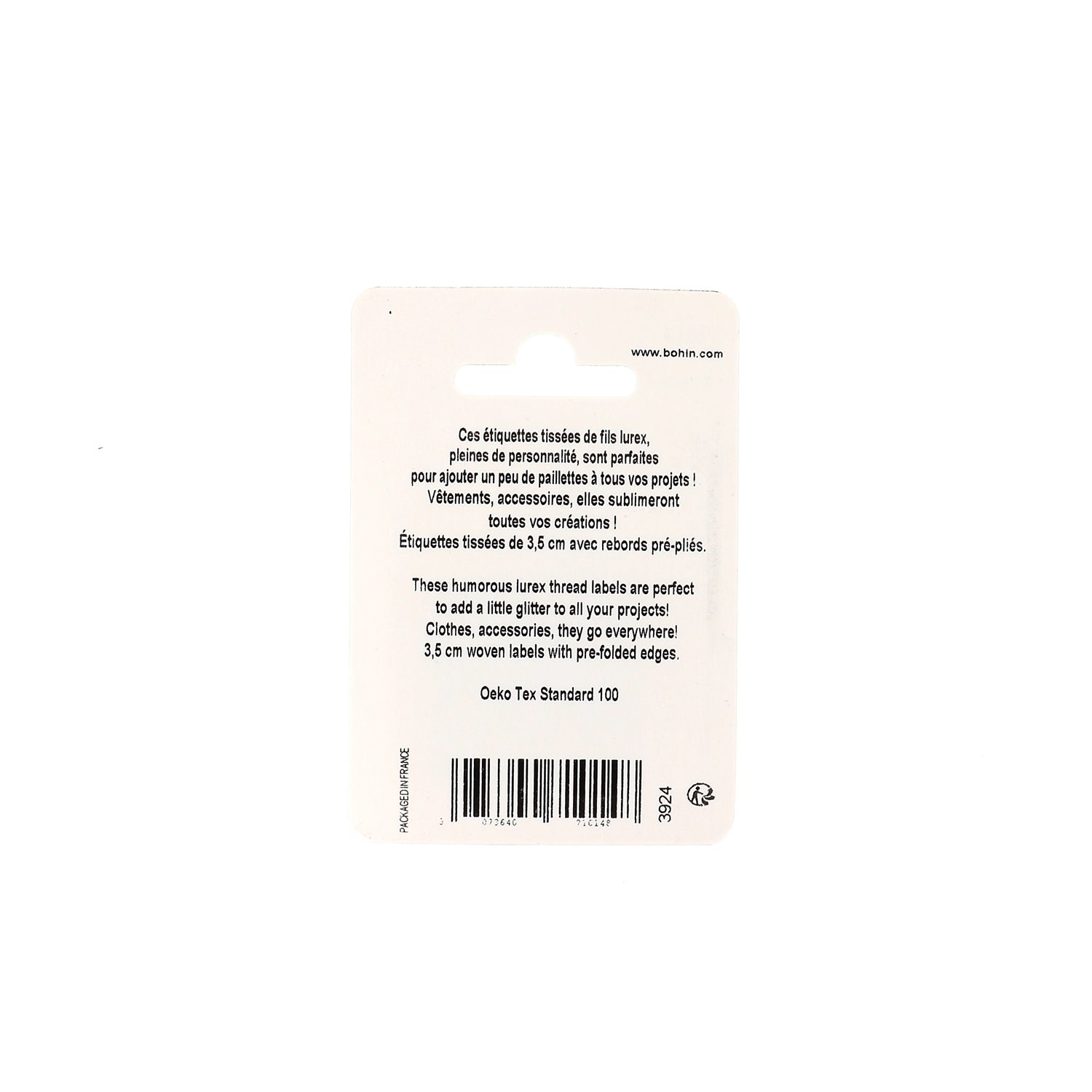 Sew-on woven label - Blister x 4