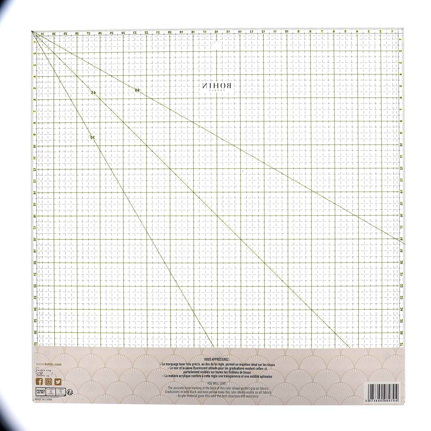 Square quilting ruler high strengh