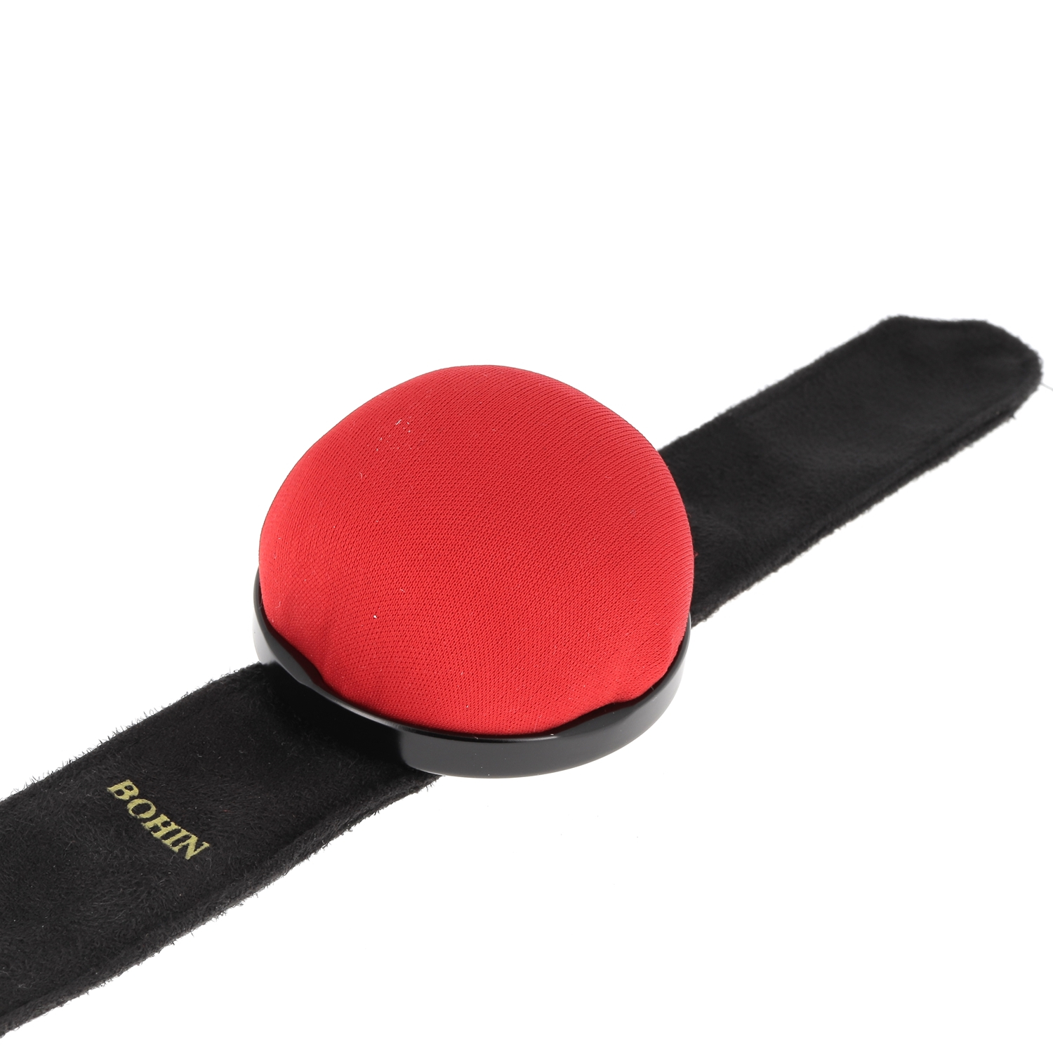  Velvet pincushion with slap bracelet
 