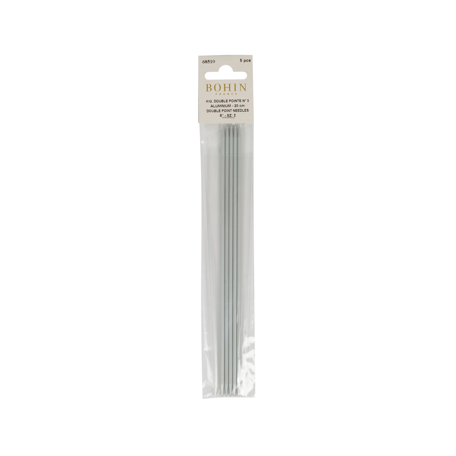 Aiguilles à tricoter double pointe en aluminium - BL19 19 cm