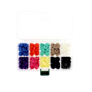 "FINGER SNAP" BUTTON 13mm 1/2"-BOX OF 80 assorted